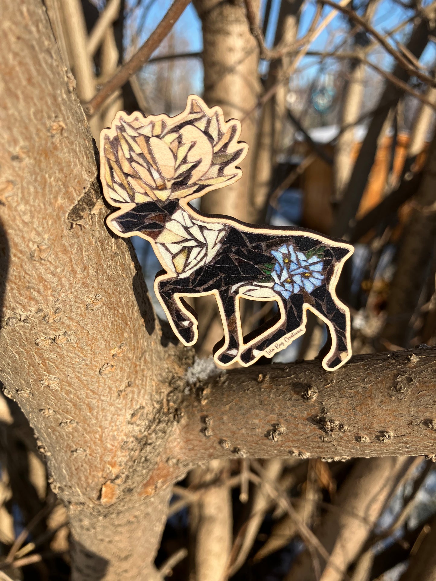Caribou Wood Magnet