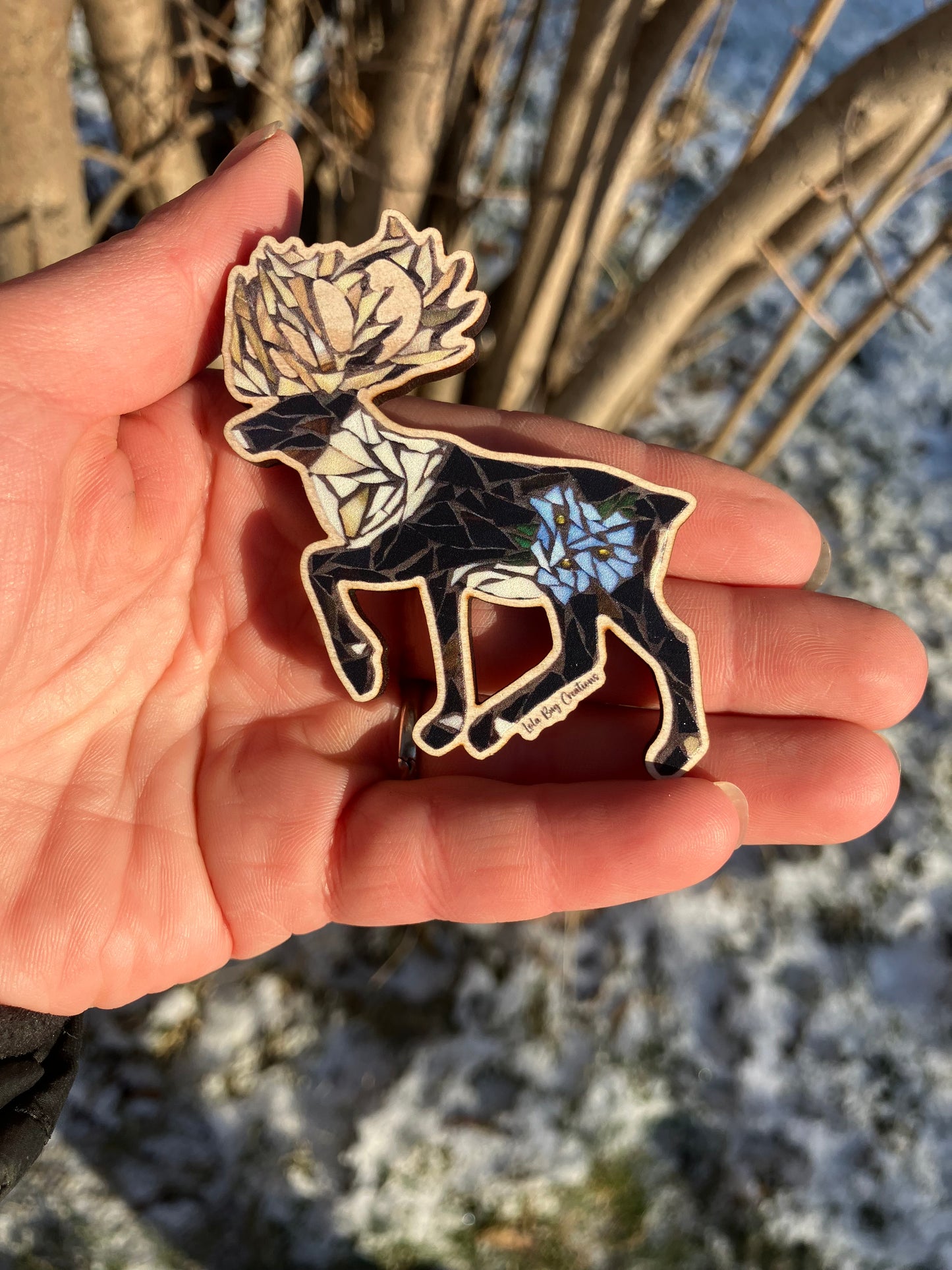 Caribou Wood Magnet