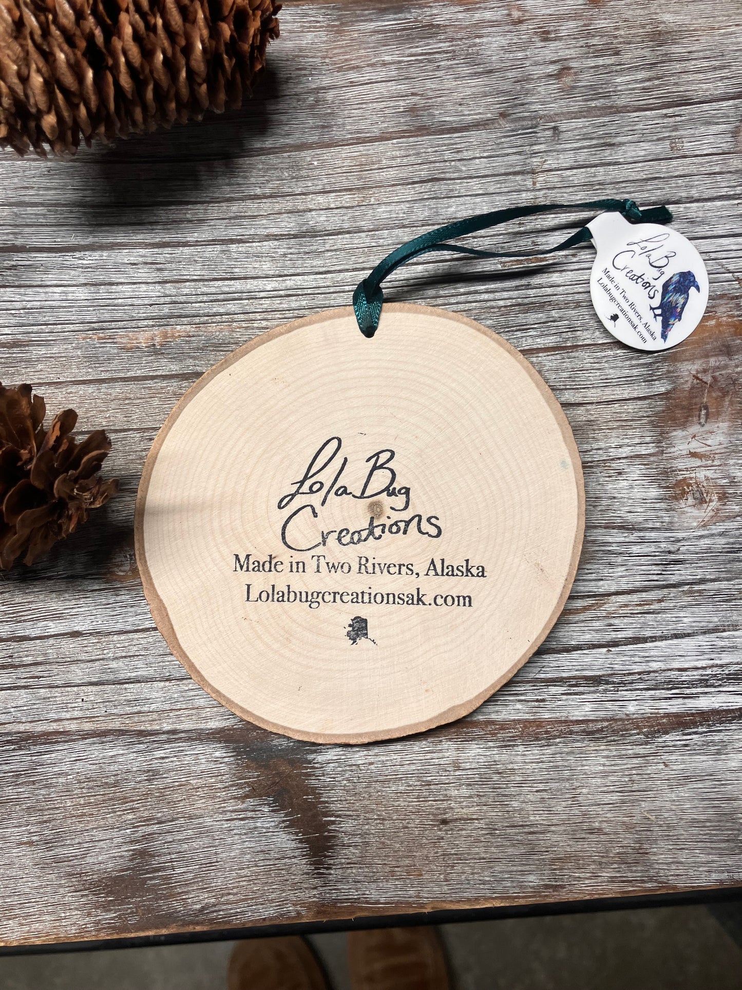 Forget-Me-Not Raven Birch Ornament