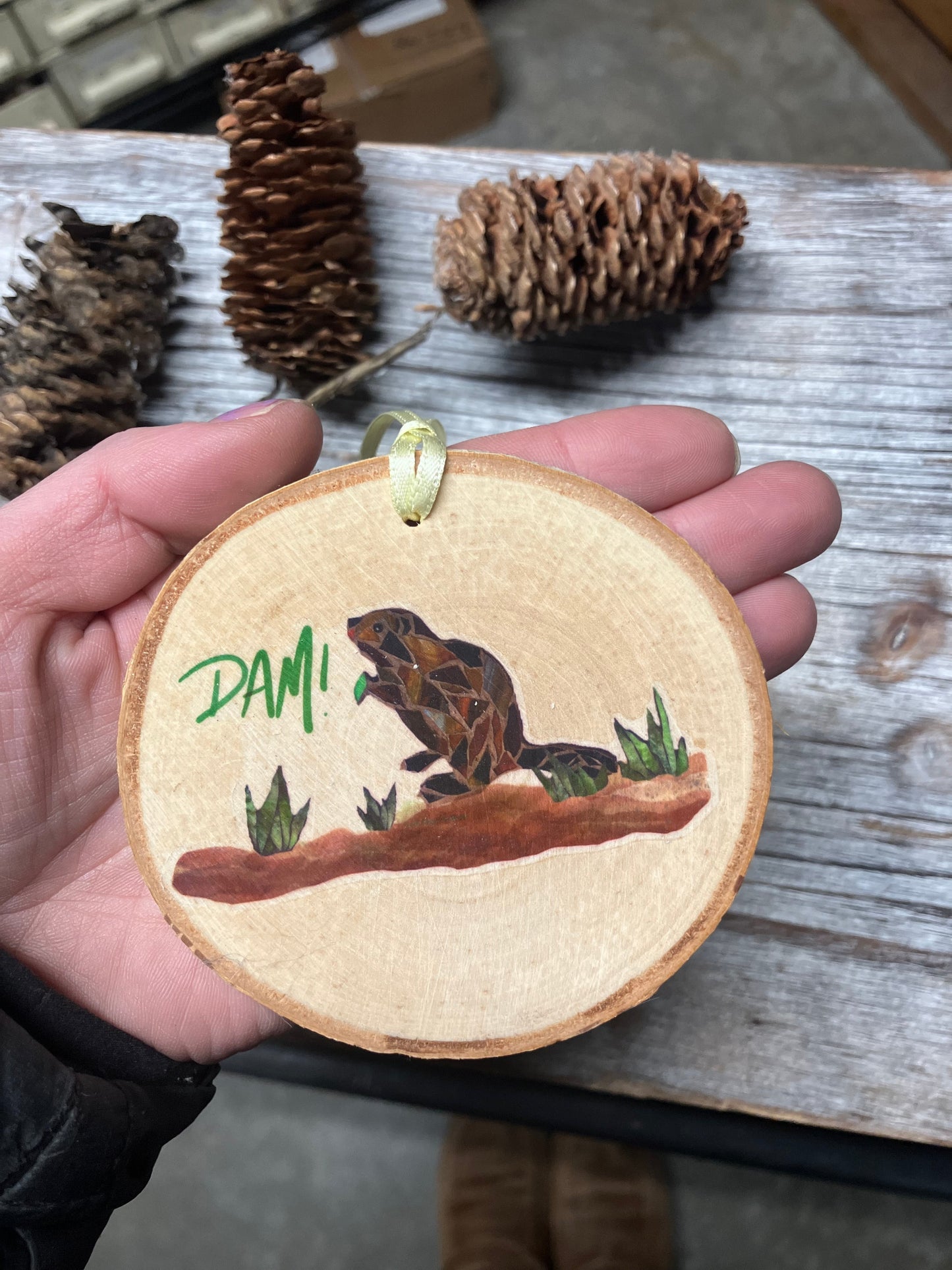 Beaver Dam! Birch Ornament
