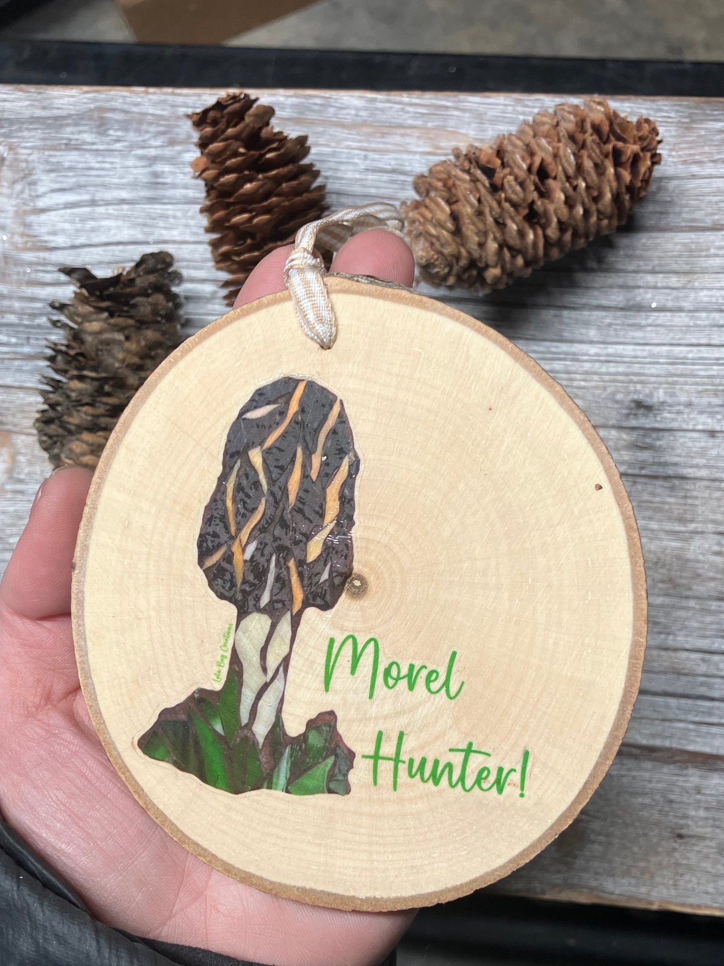 Morel Hunter Birch Ornament