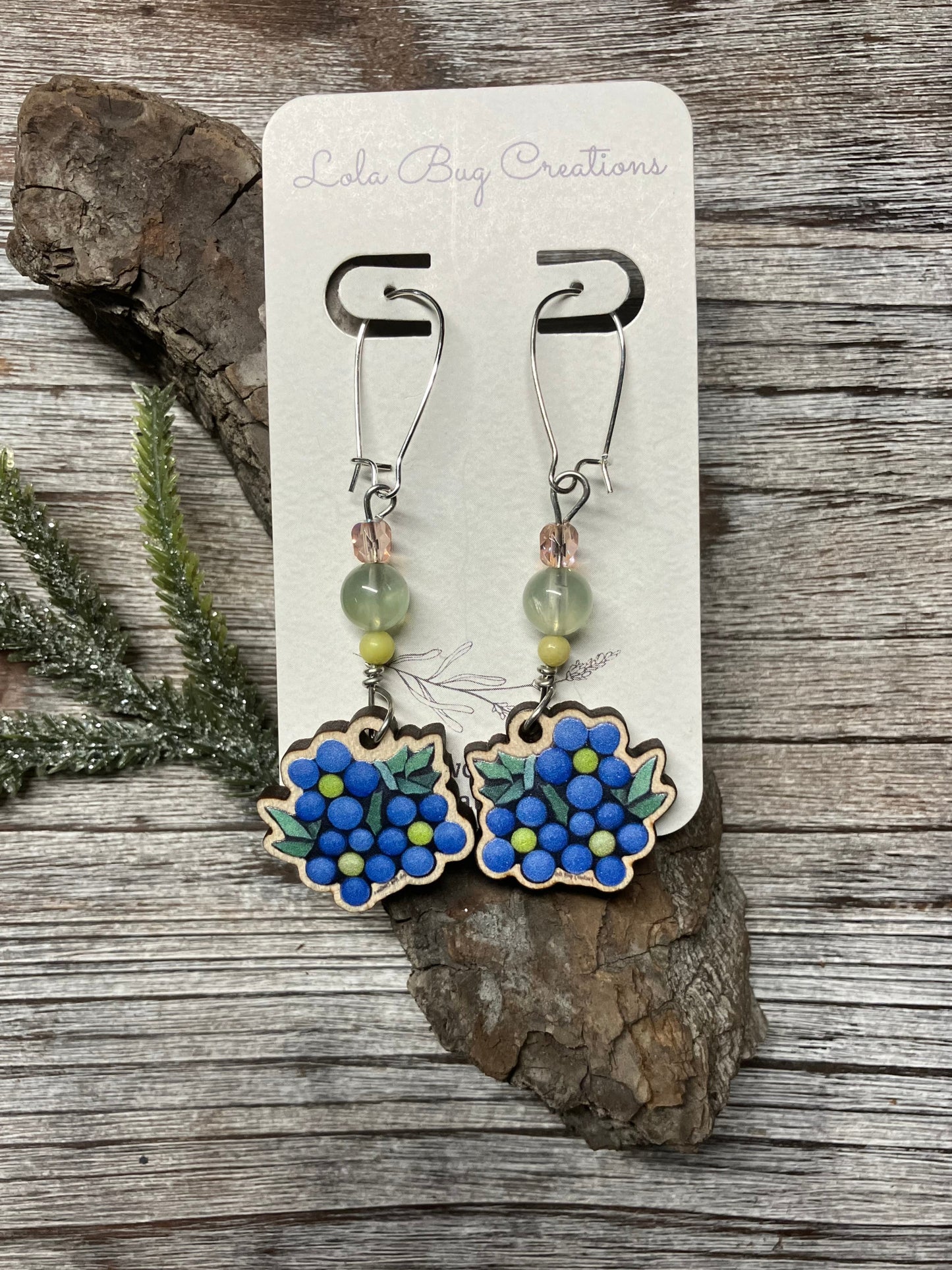 Forget-Me-Not Wood Earrings
