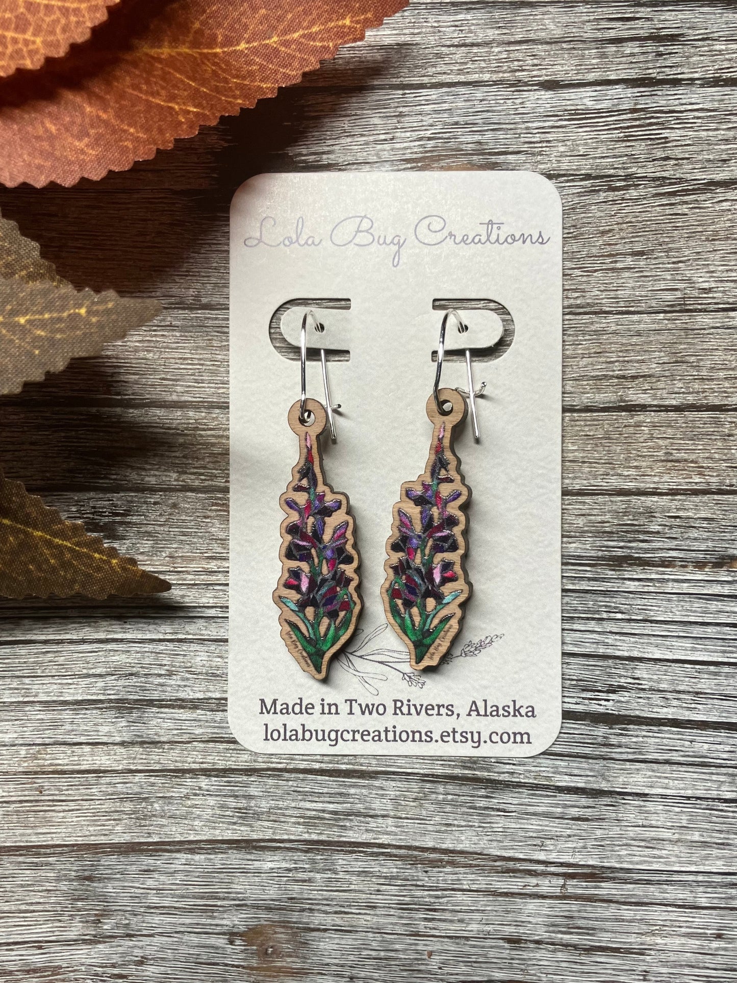 Fireweed Wood Earrings
