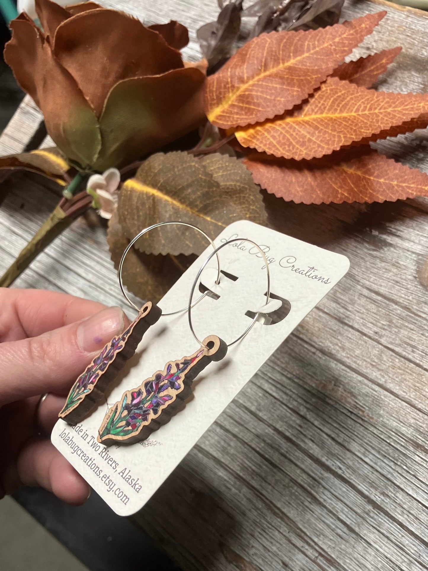 Fireweed Wood Earrings