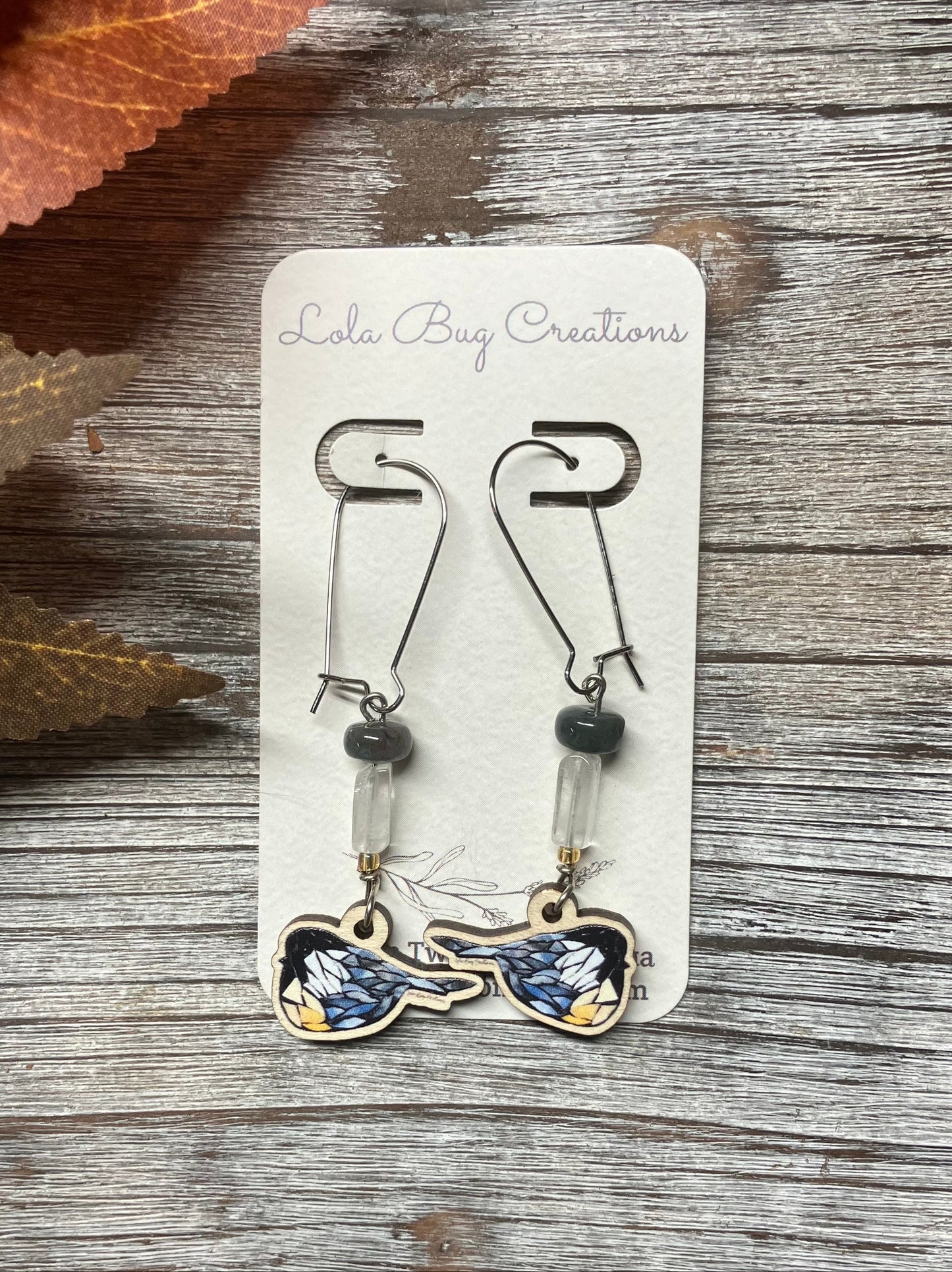 Chickadee Wood Earrings