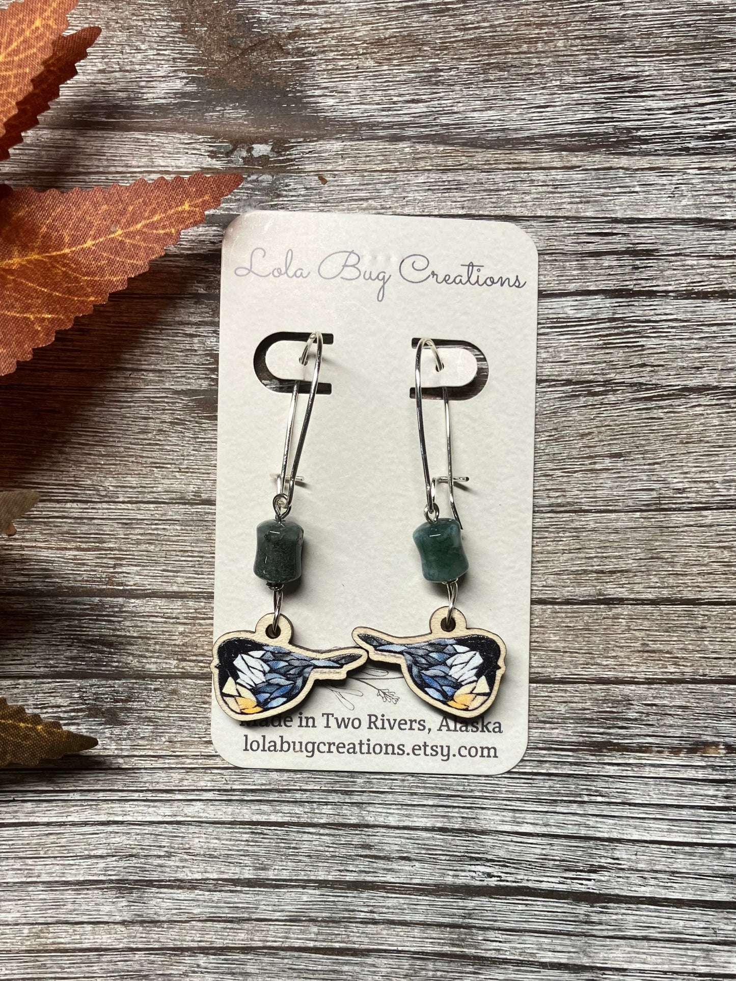 Chickadee Wood Earrings