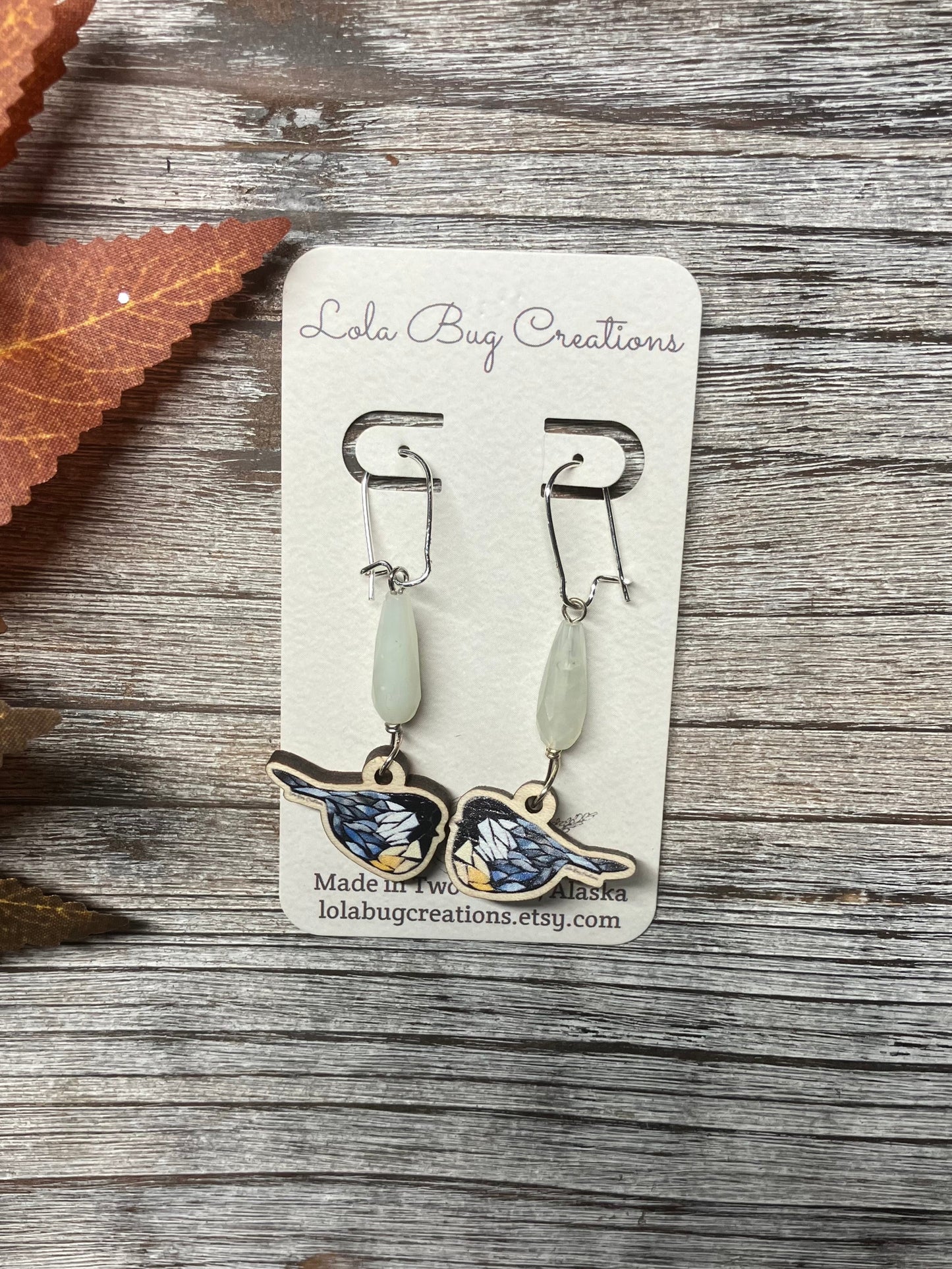 Chickadee Wood Earrings