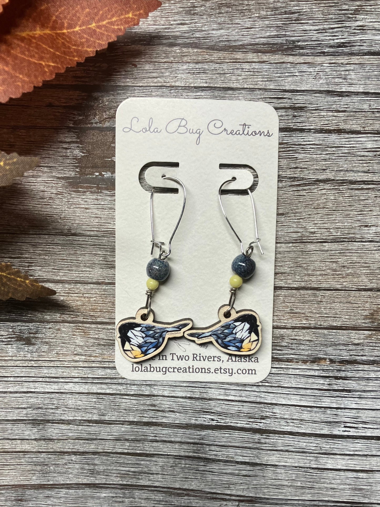 Chickadee Wood Earrings