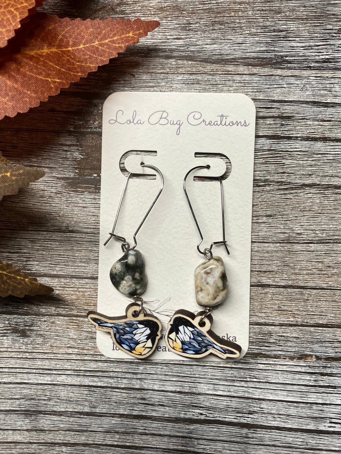 Chickadee Wood Earrings
