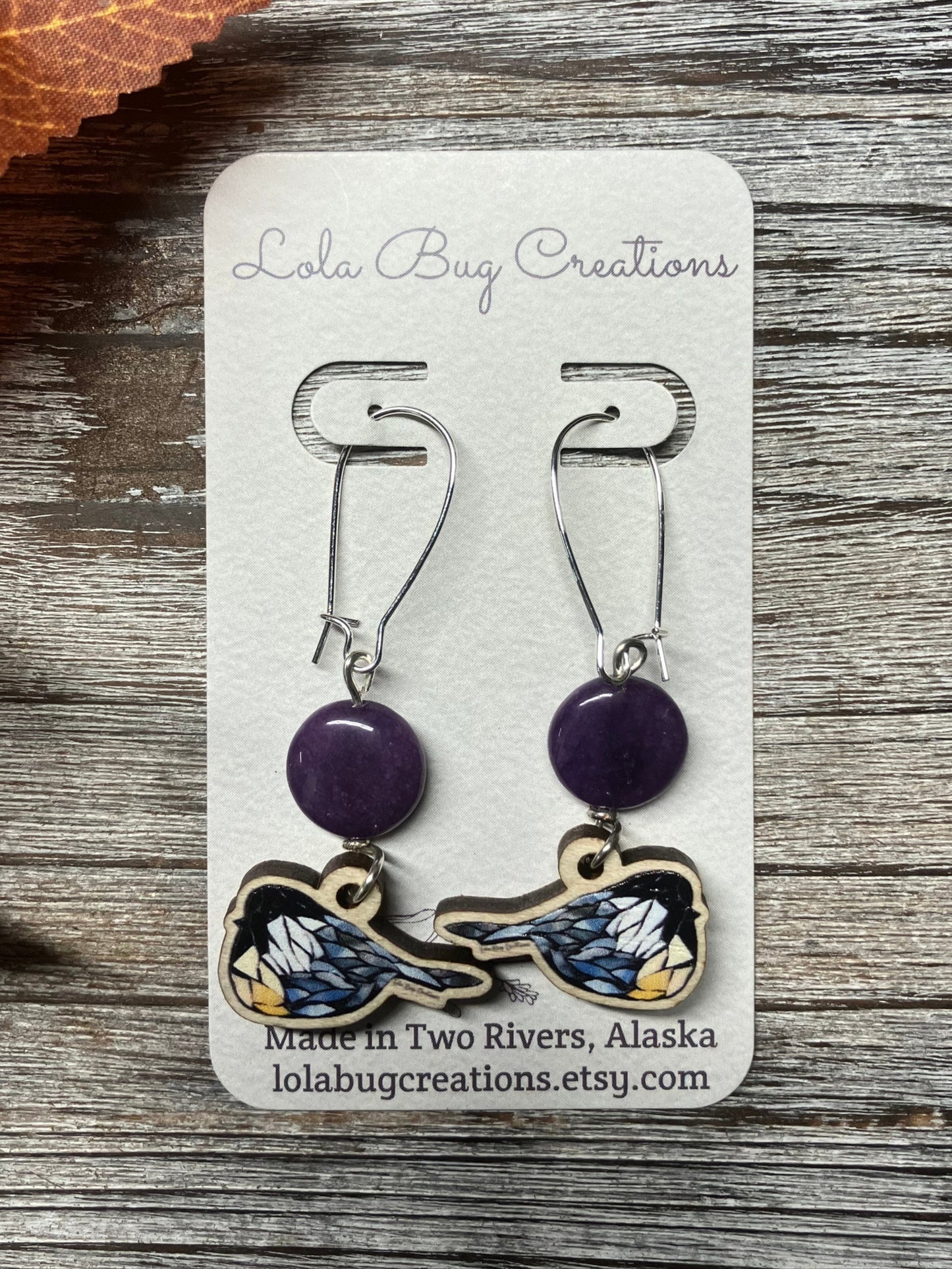 Chickadee Wood Earrings
