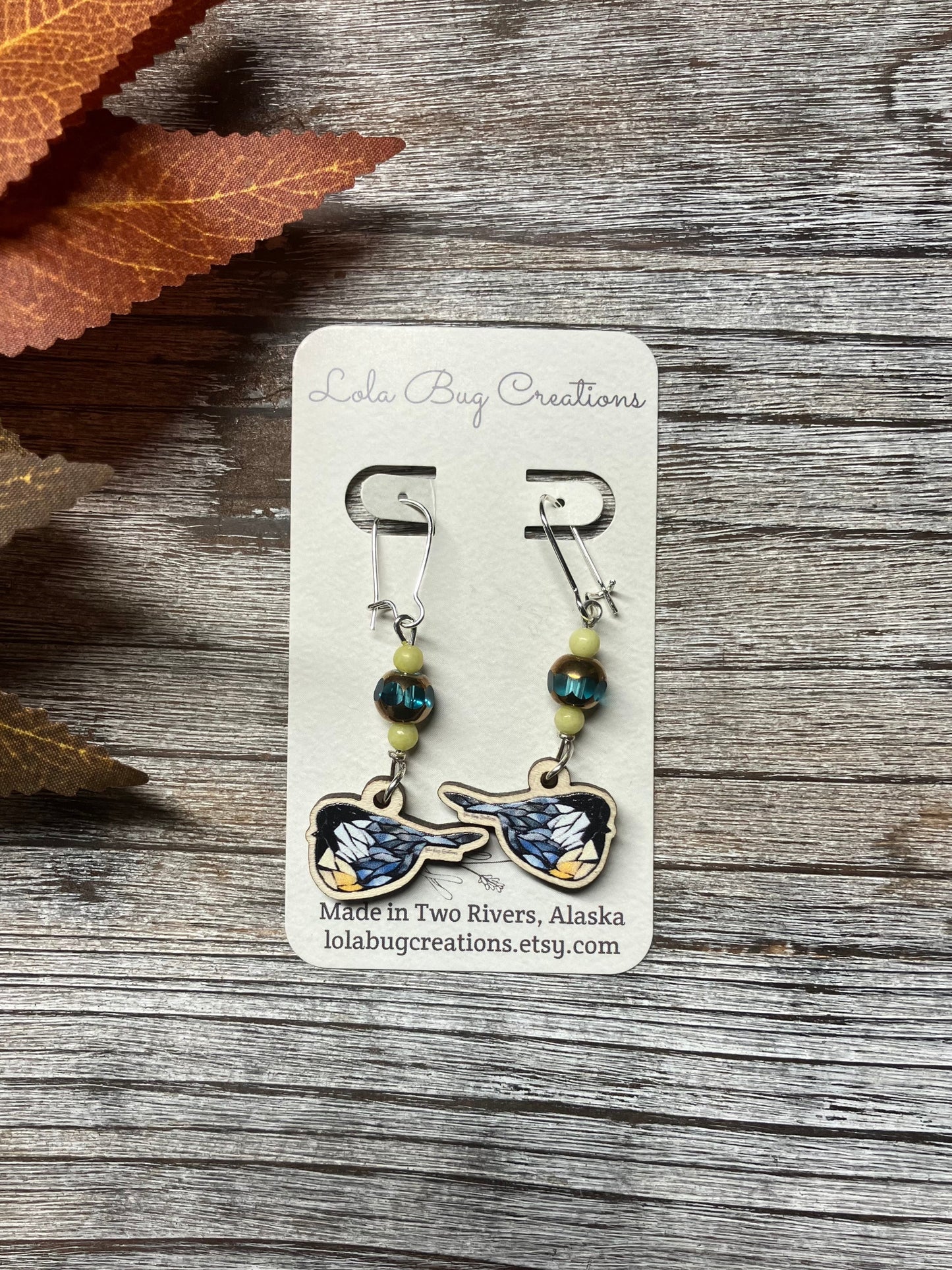 Chickadee Wood Earrings