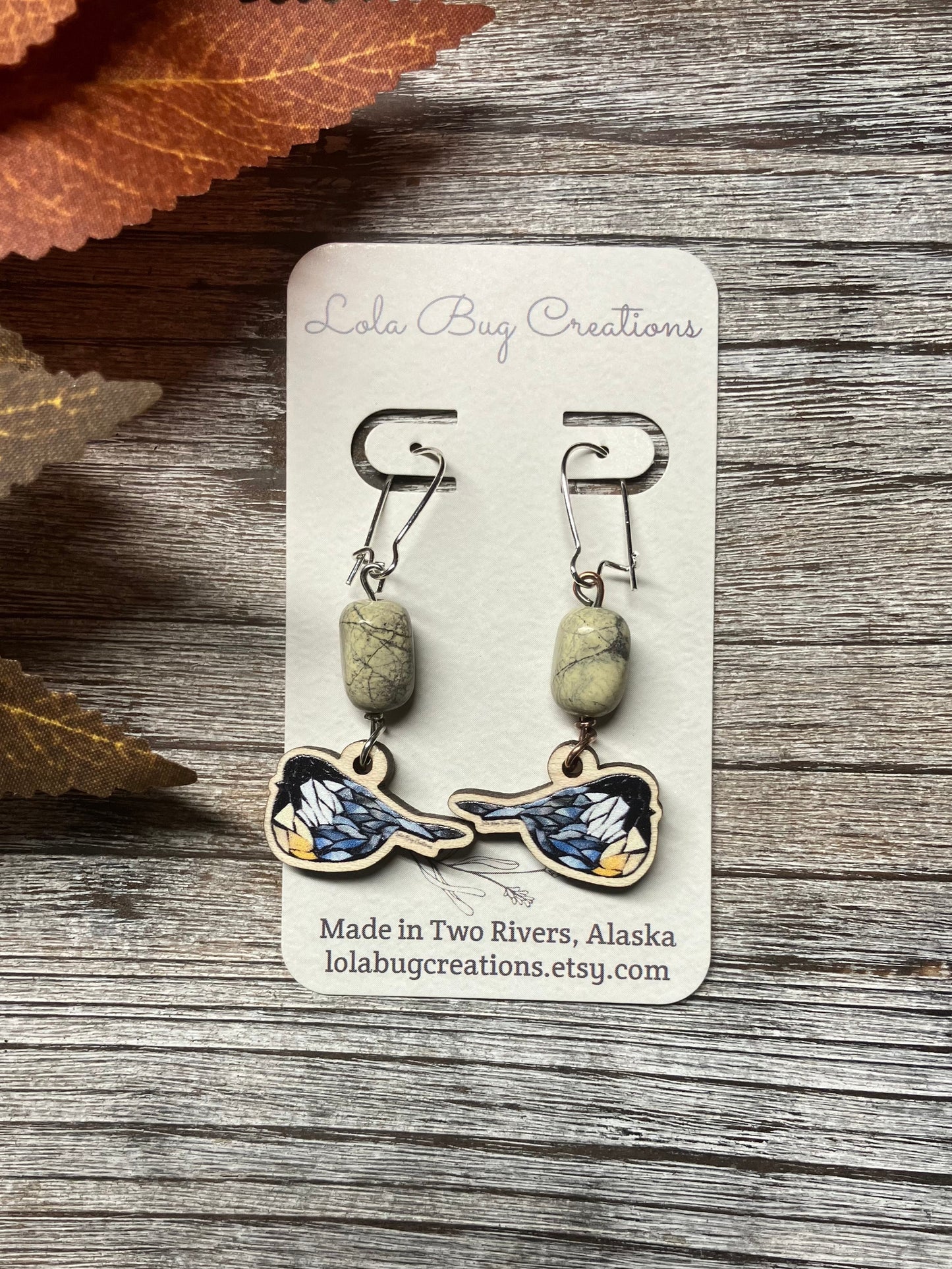 Chickadee Wood Earrings