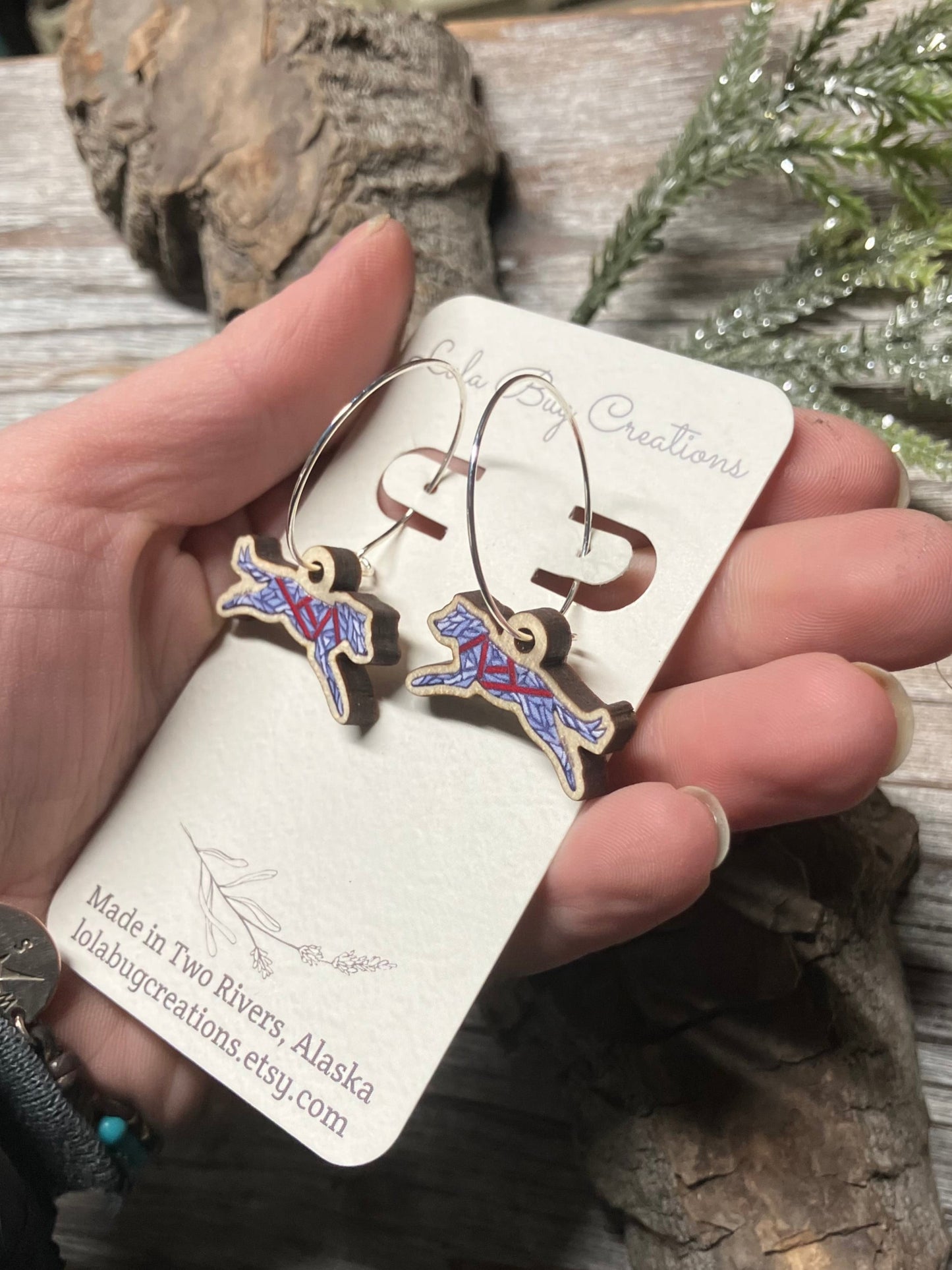 Husky Wood Earrings