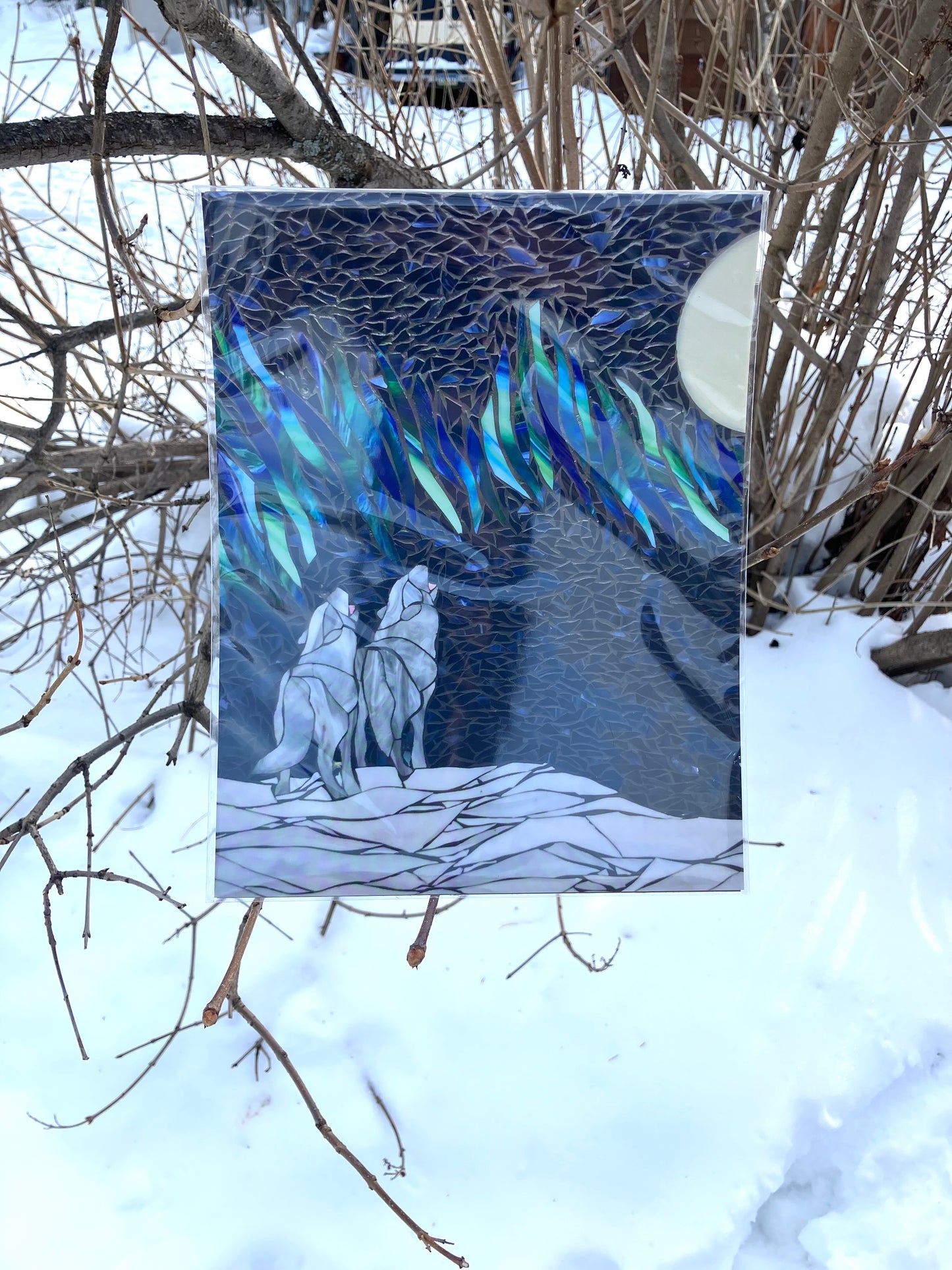 Howling at the Moon Mosaic Print
