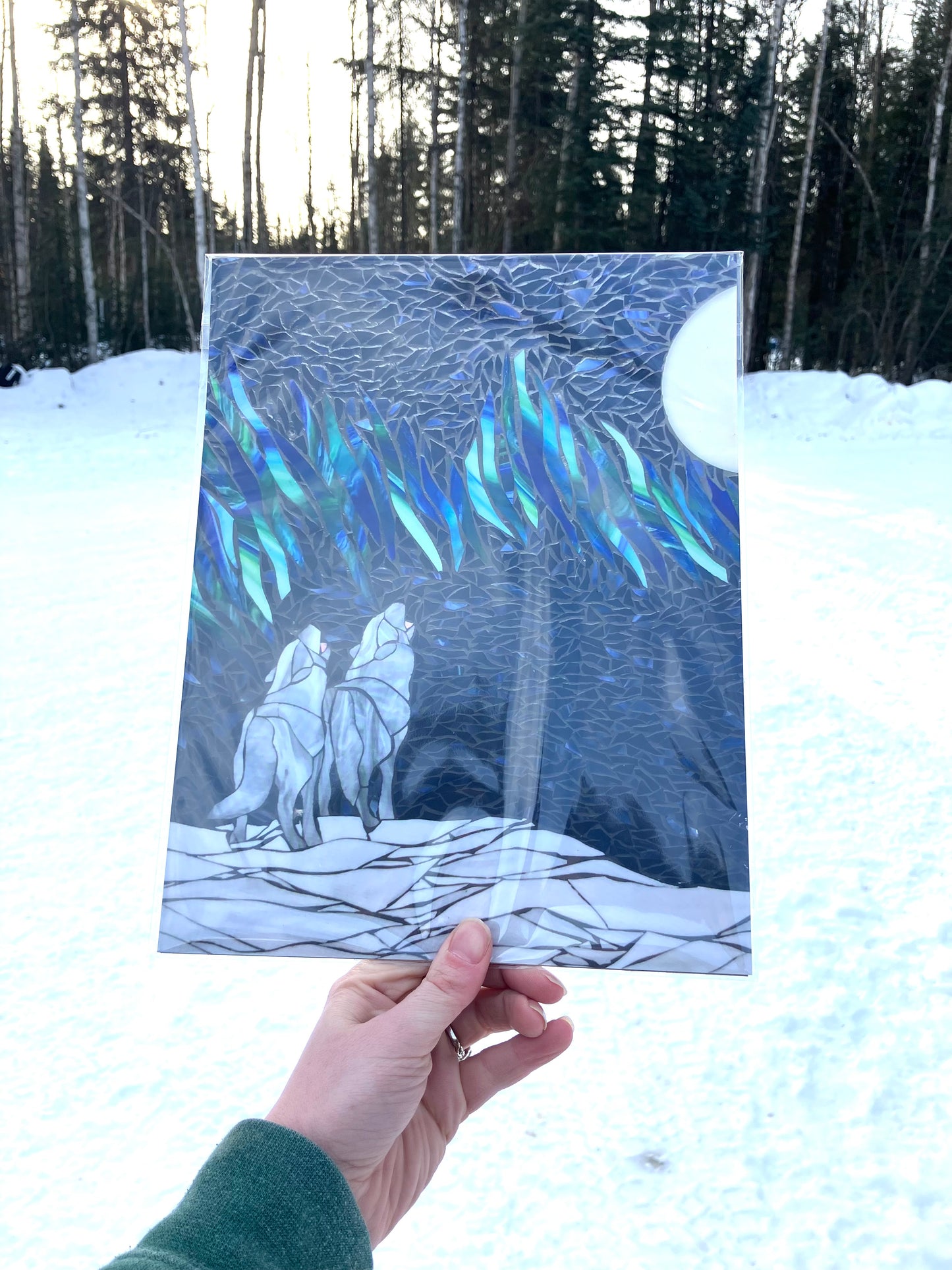 Howling at the Moon Mosaic Print