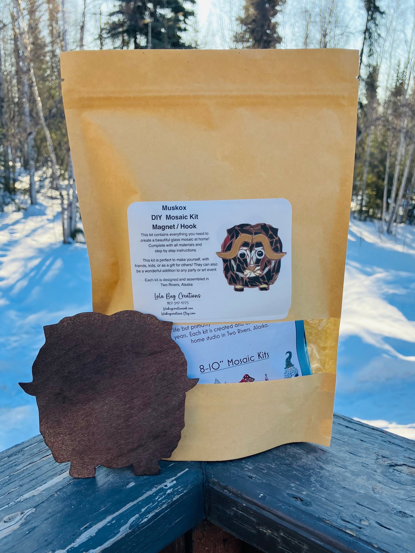 Muskox- Magnet/ Hanging Glass Mosaic Kit - DIY- Make it yourself