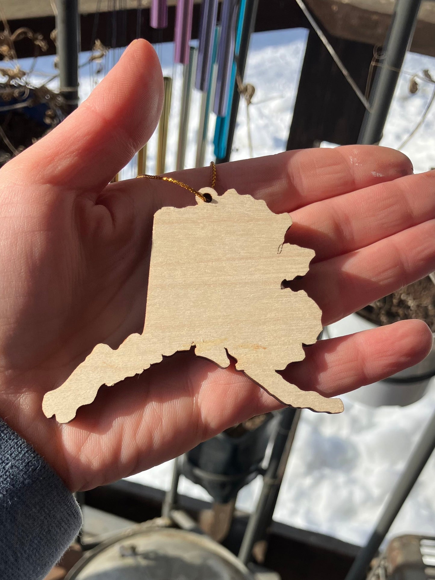 Alaska Mushing Wood Ornament