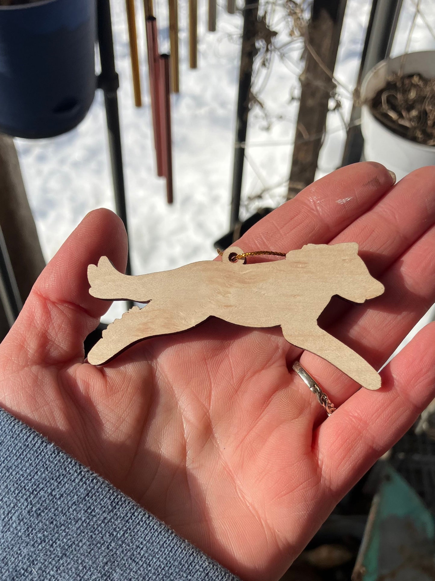 Sled Dog Wood Ornament
