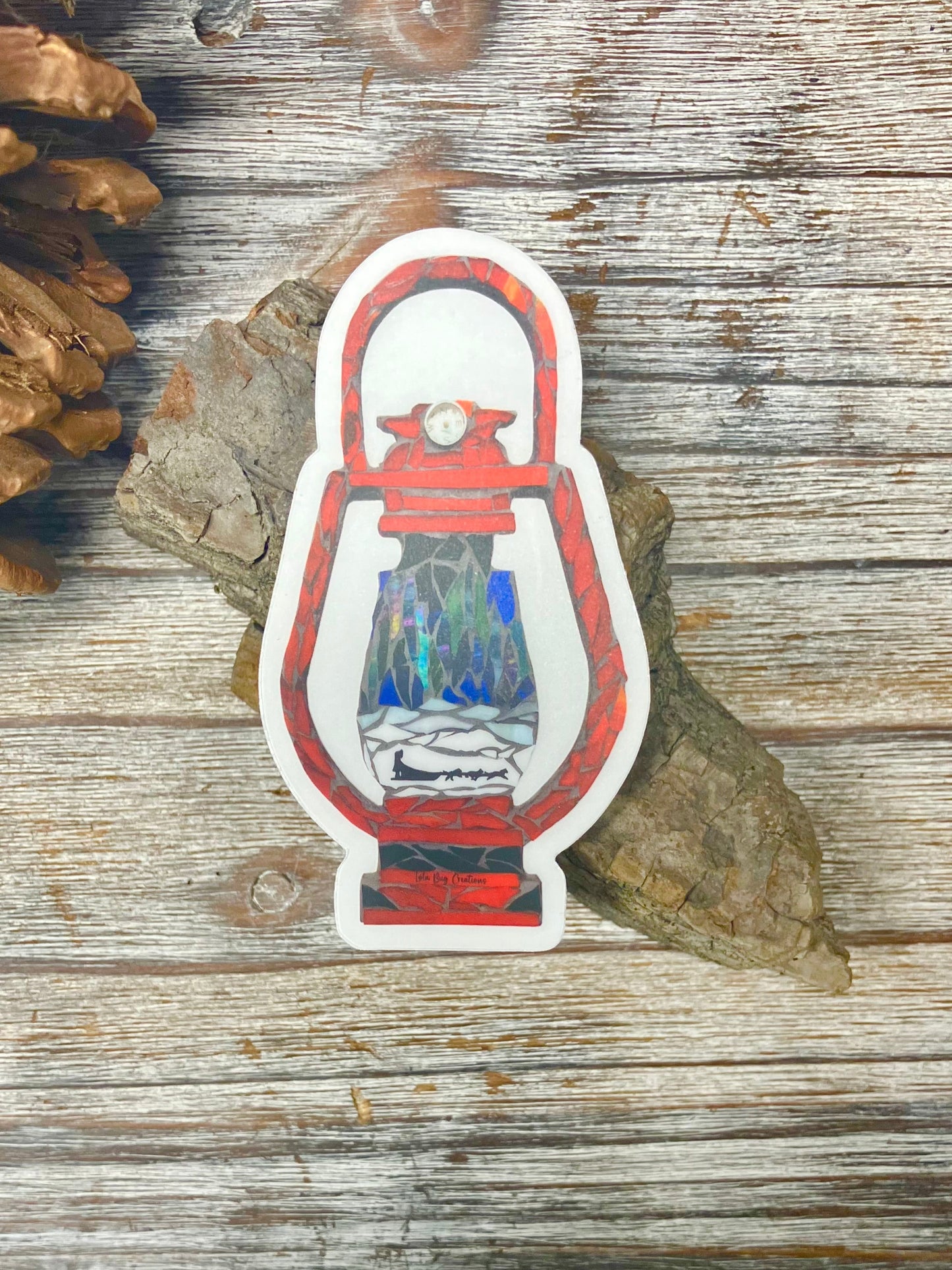 Red Lantern Mushing Sticker Clear