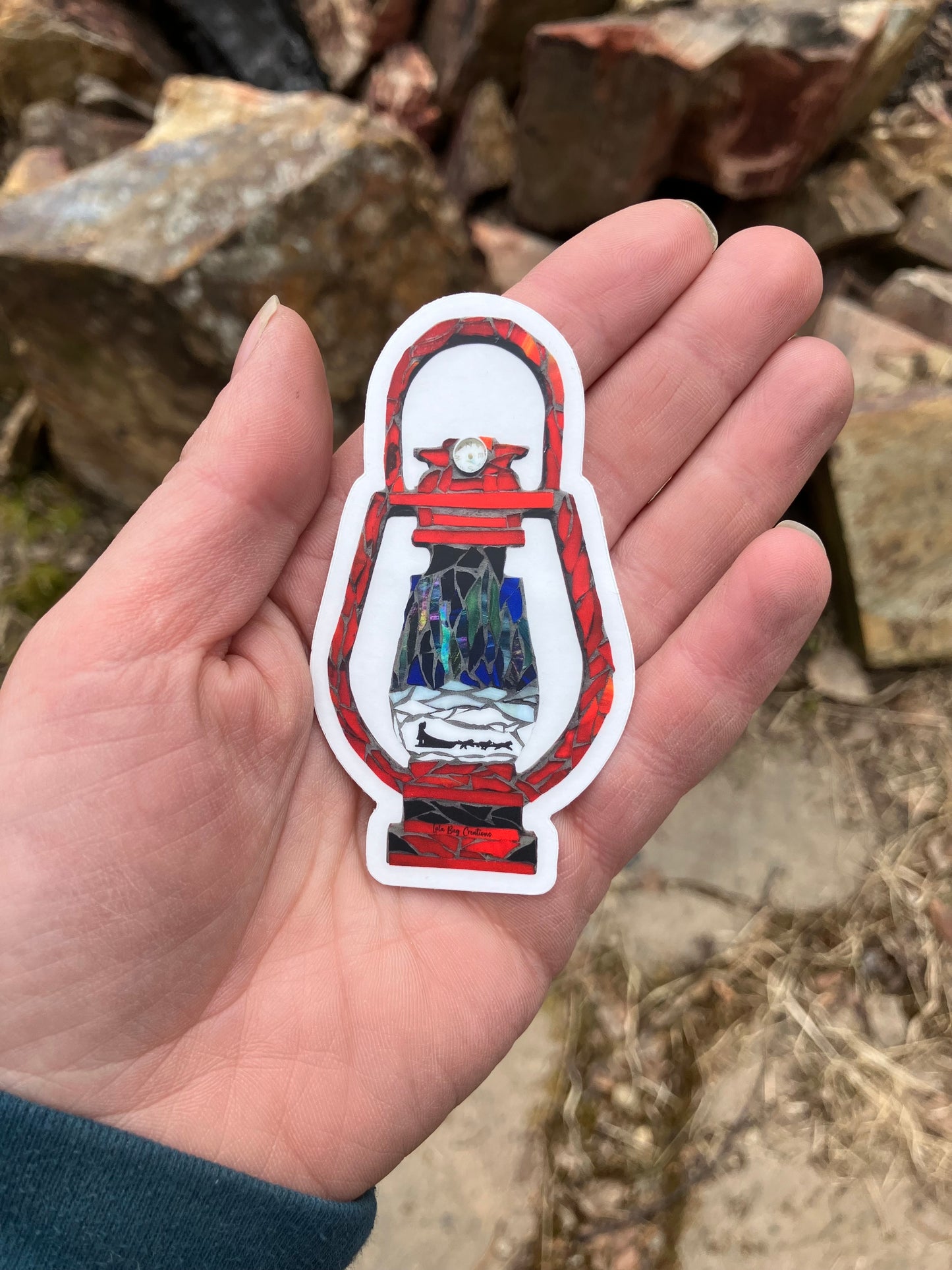 Red Lantern Mushing Sticker Clear