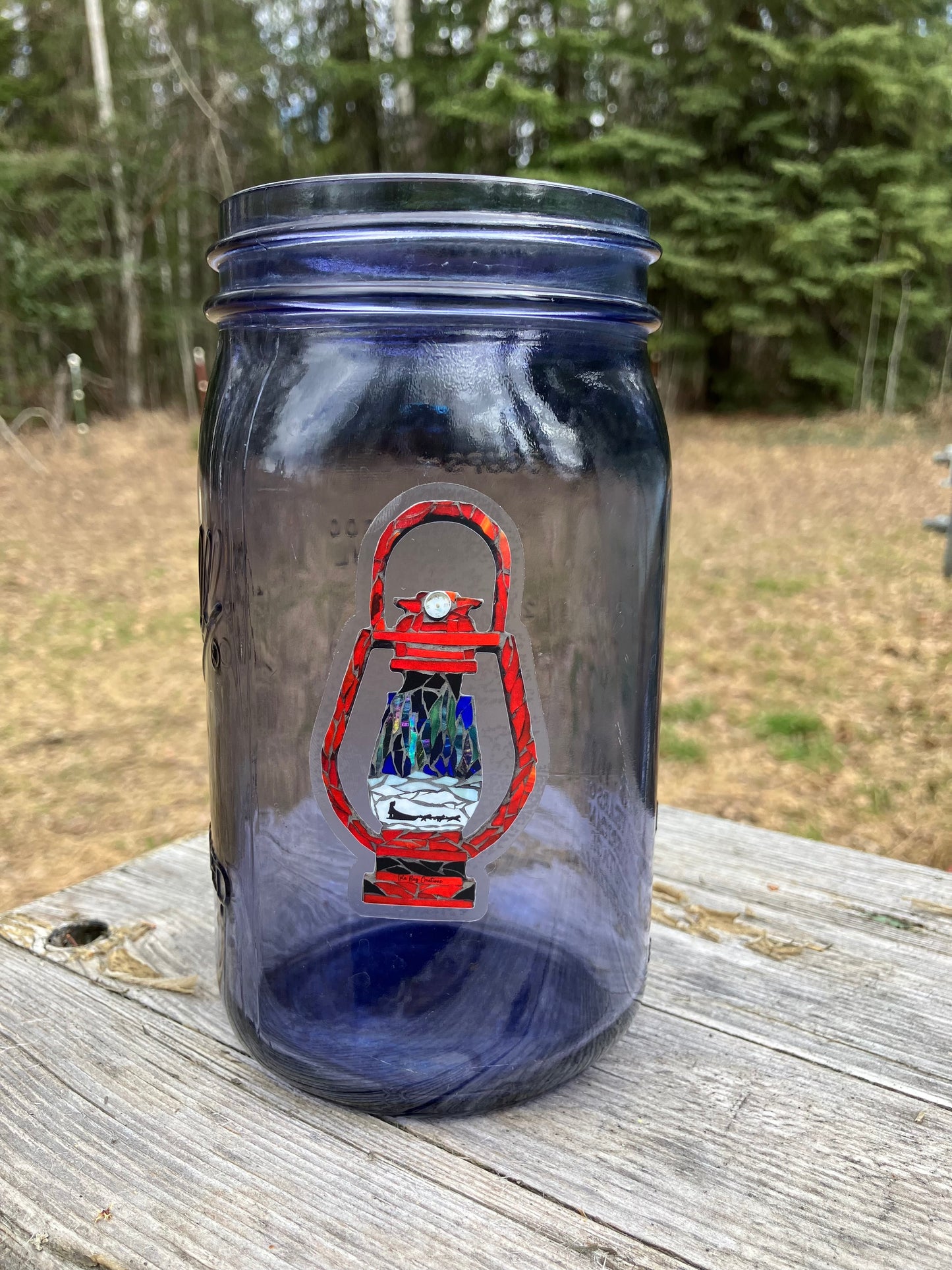 Red Lantern Mushing Sticker Clear