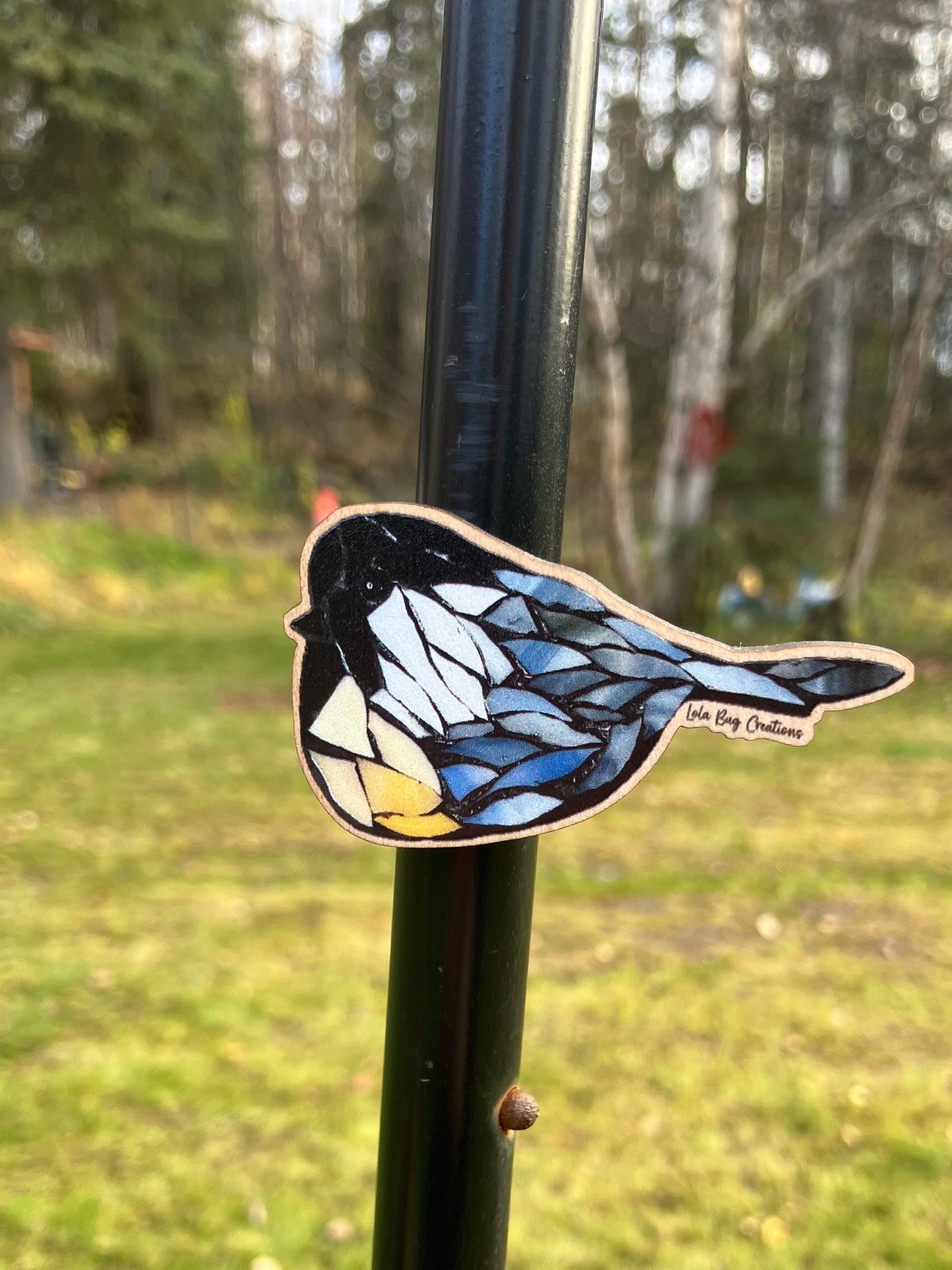 Chickadee Wood Magnet