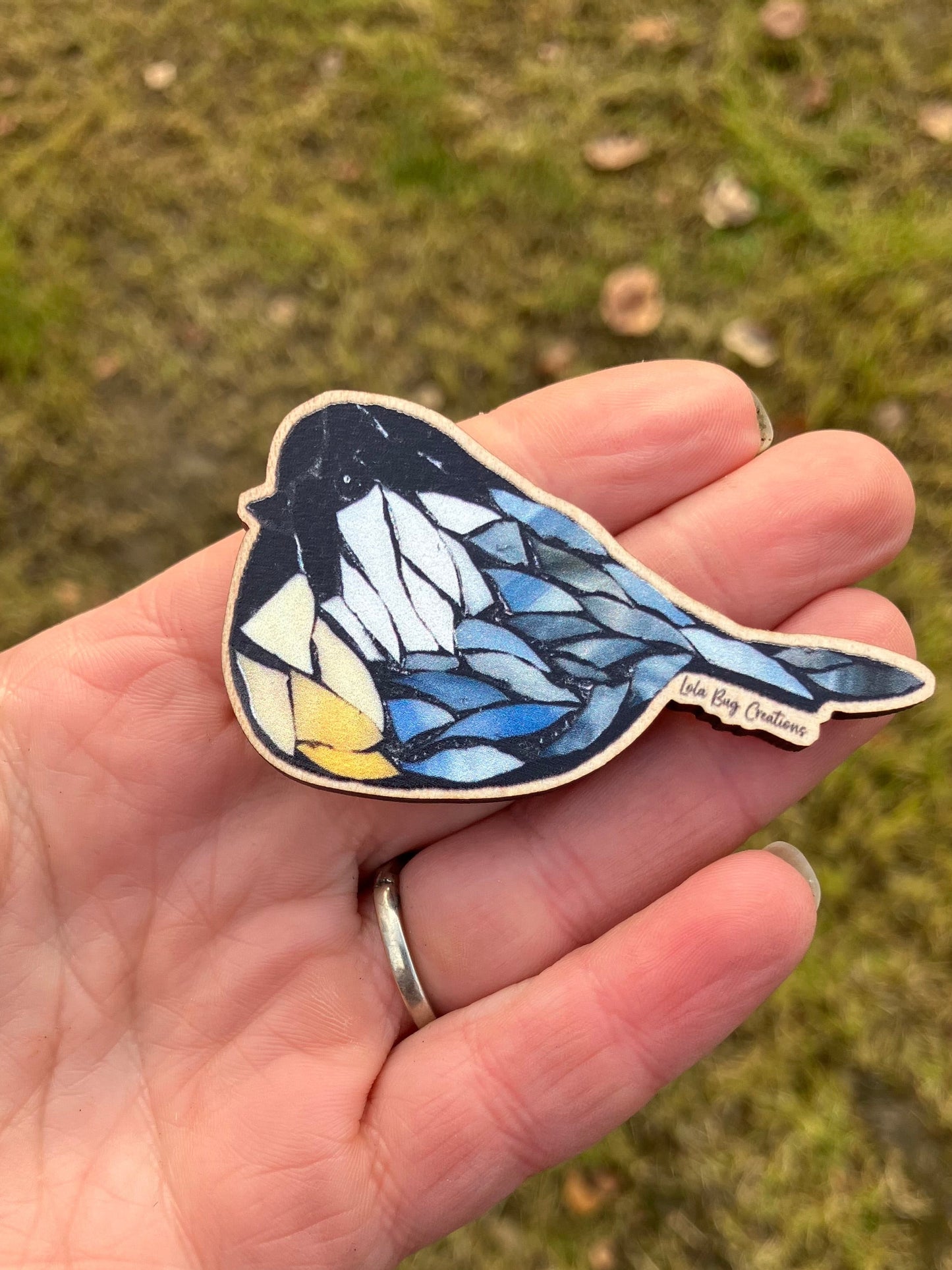 Chickadee Wood Magnet