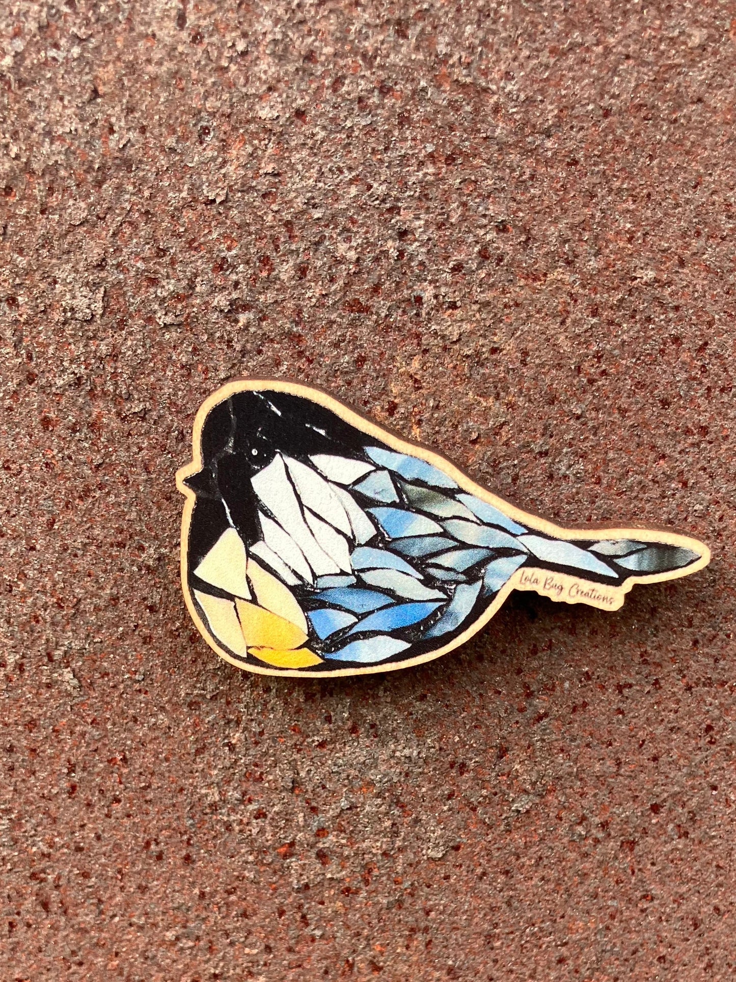 Chickadee Wood Magnet
