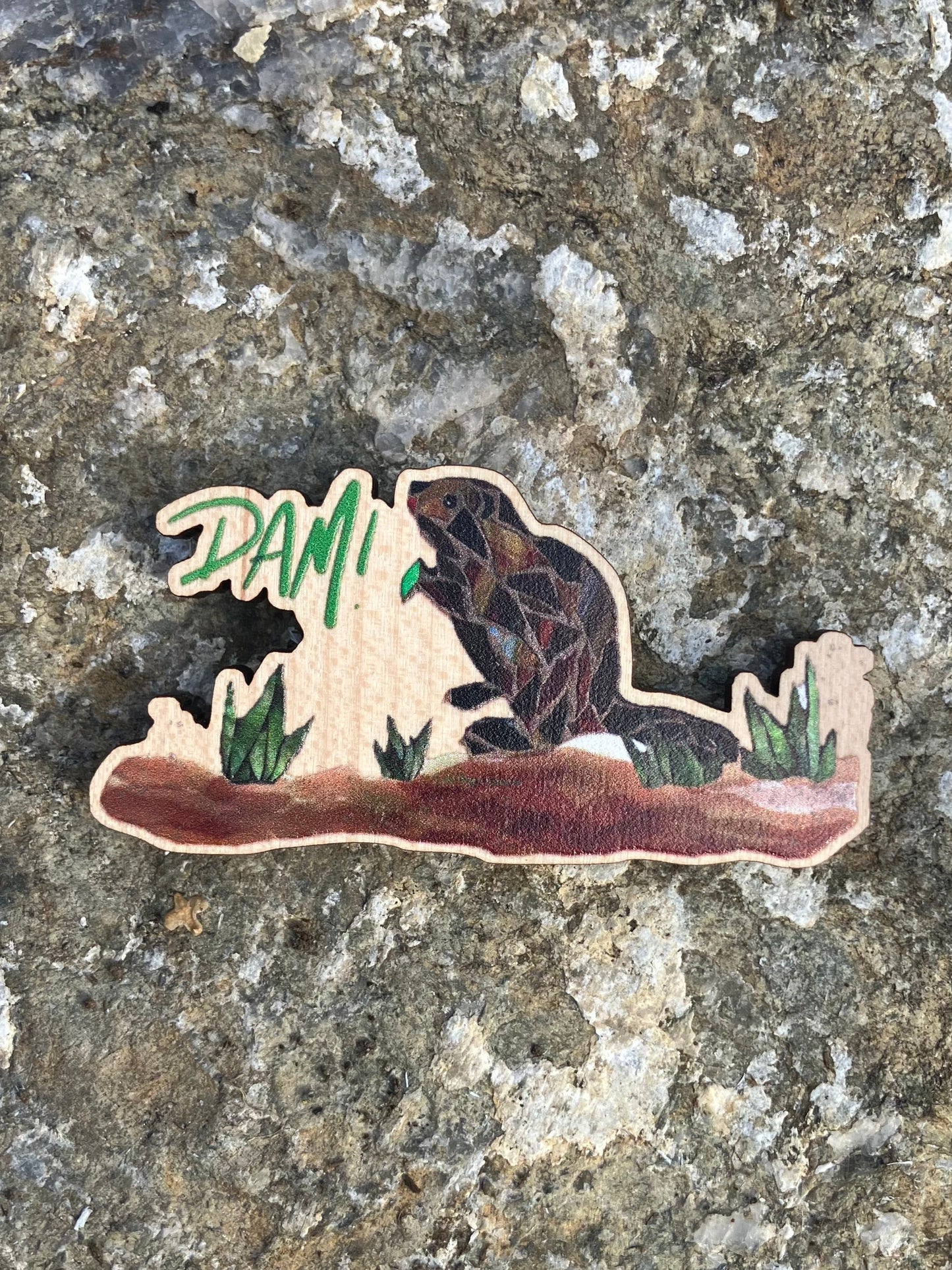 Dam! Beaver Wood Magnet