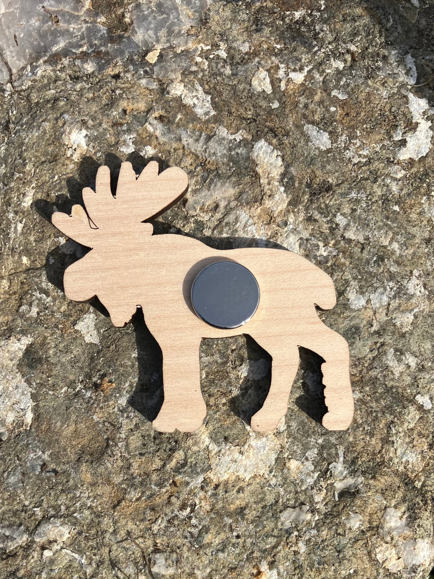 Northern Lights Moose Wood Magnet