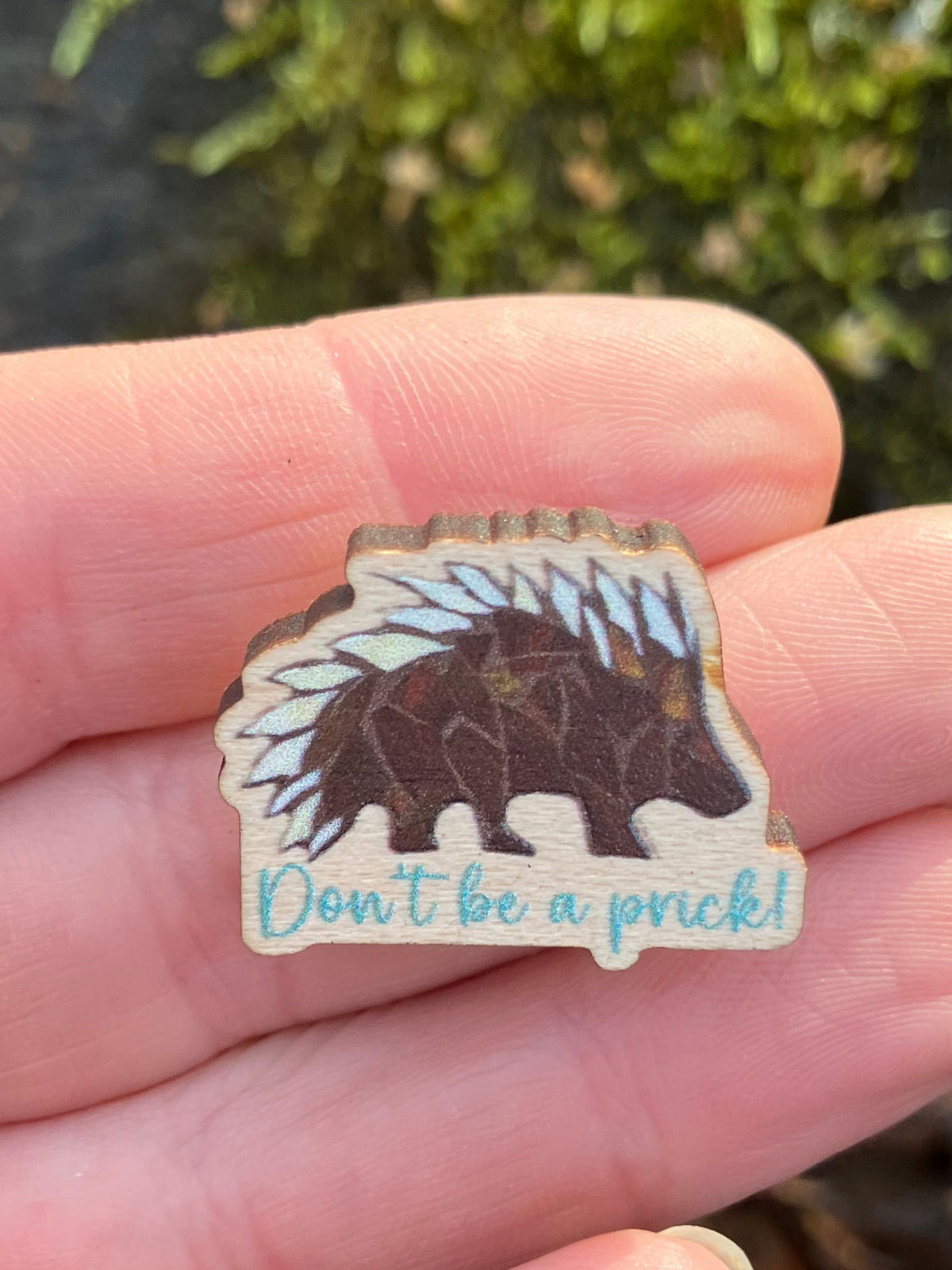 Don't Be A Prick Wood Pin