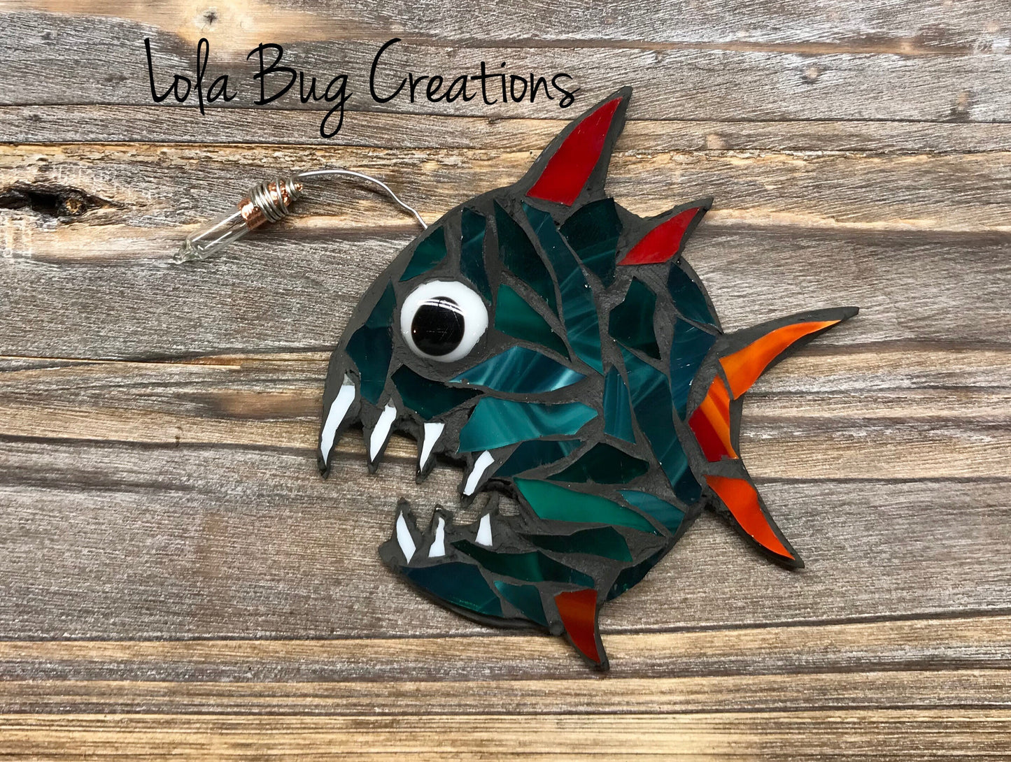 Feisty Angler Fish glass mosaic