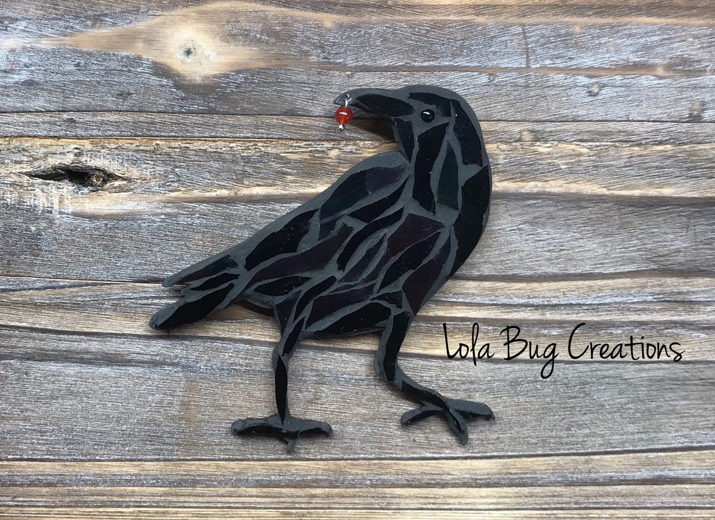 Raven Sassy glass mosaic- Magnet/ Ornament/ Wall Hanging
