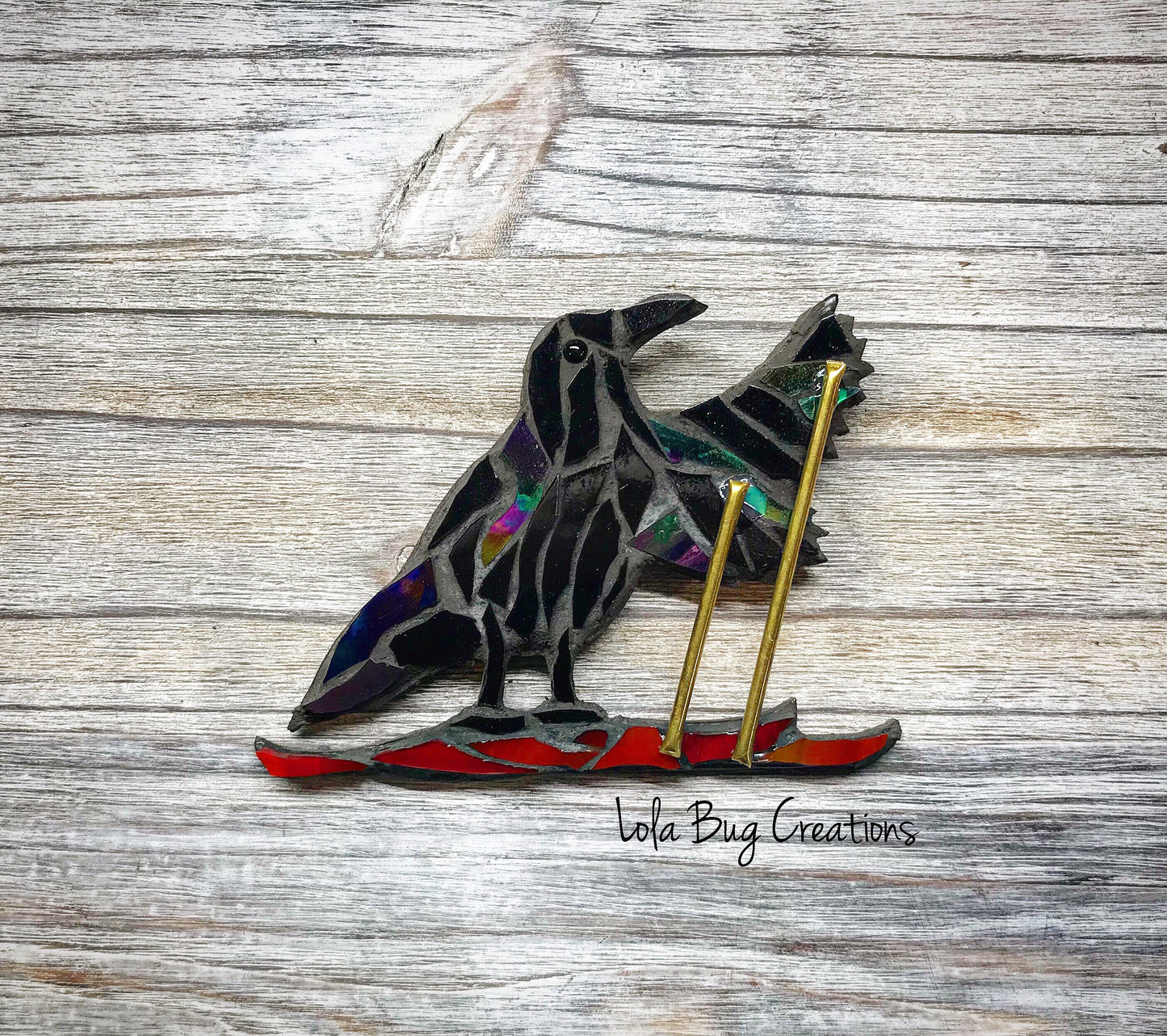 Skiing Mosaic Raven