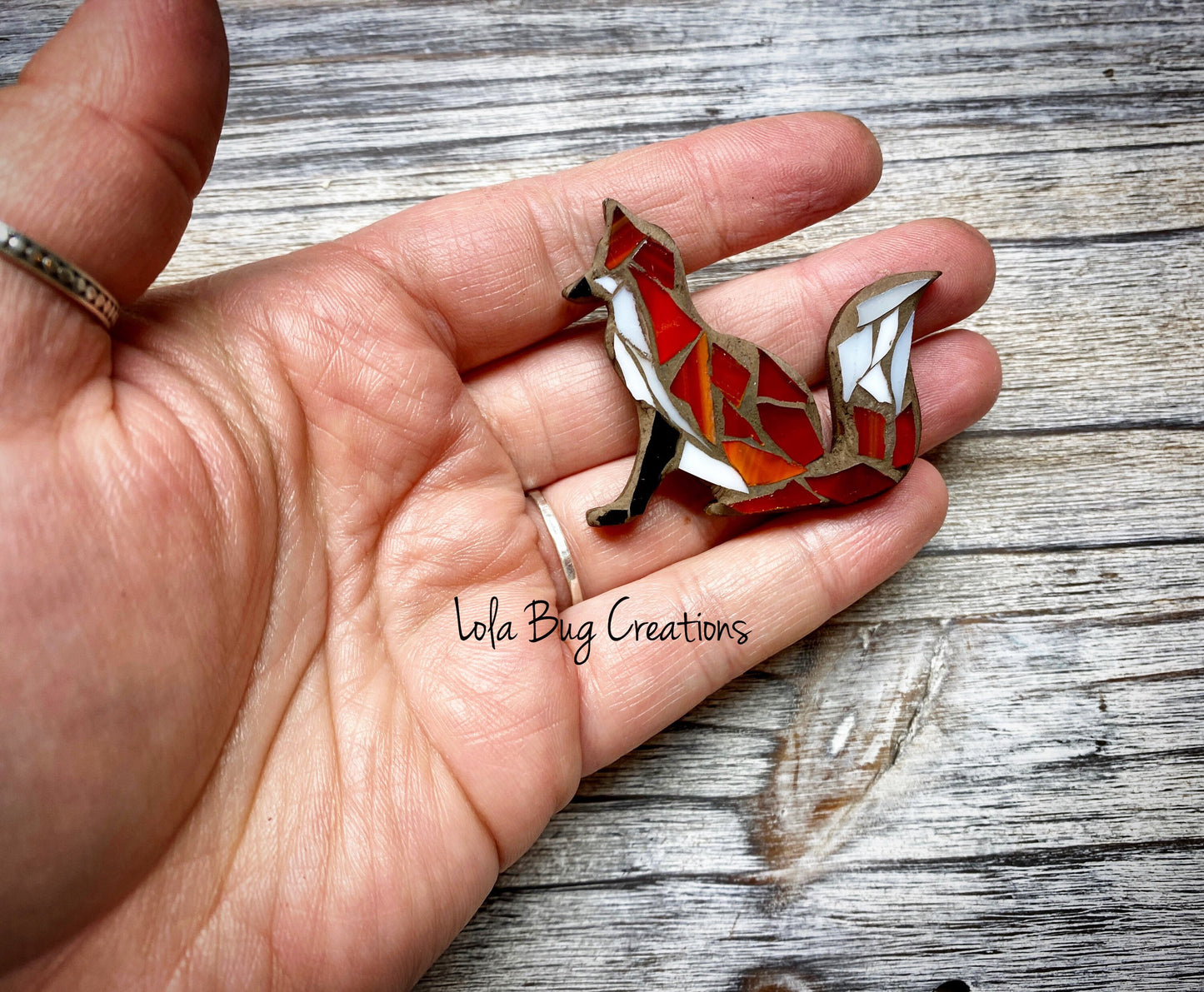 Mini Red Fox -Glass Mosaic Magnet