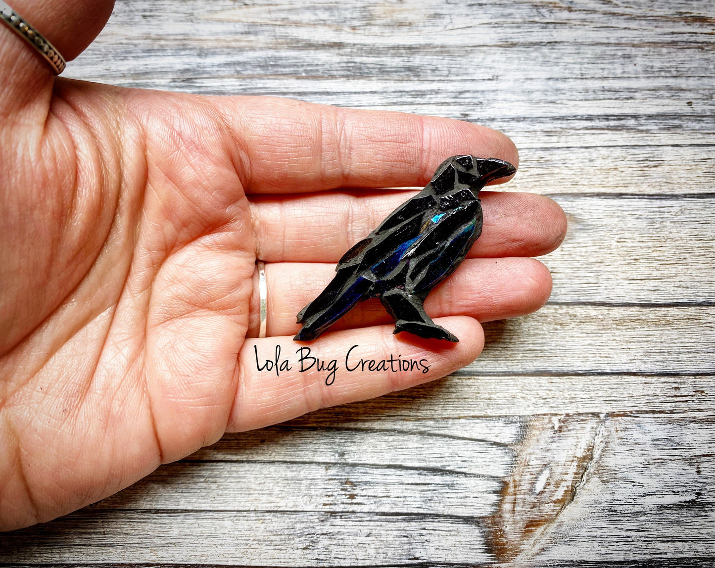 Mini Raven -Glass Mosaic Magnet