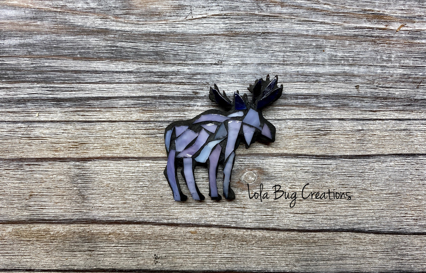 Mini Colorful Moose -Glass Mosaic Magnet