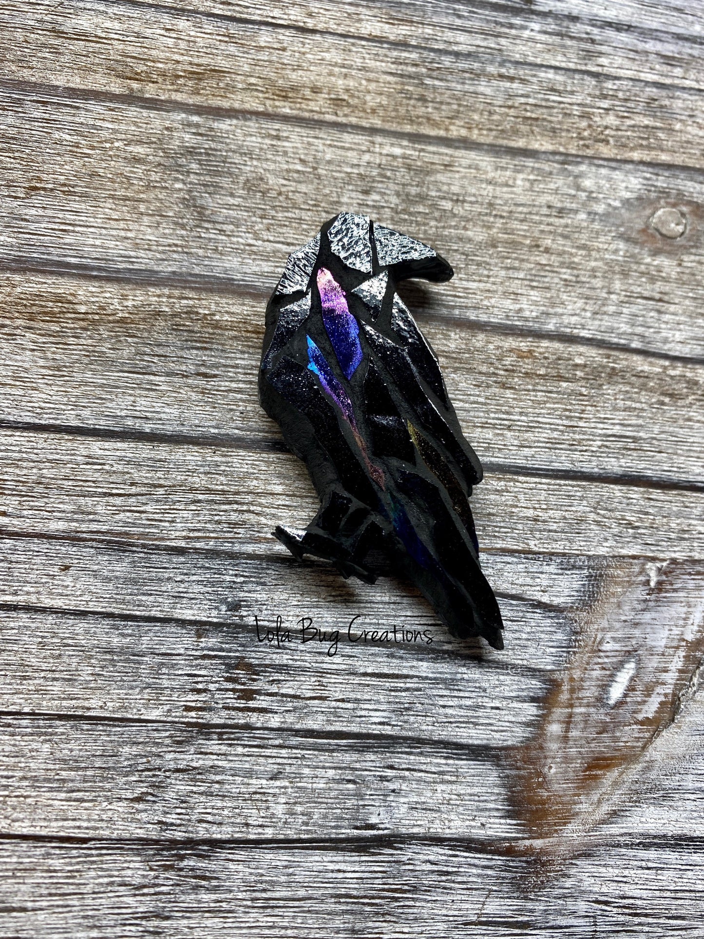 Mini Raven -Glass Mosaic Magnet