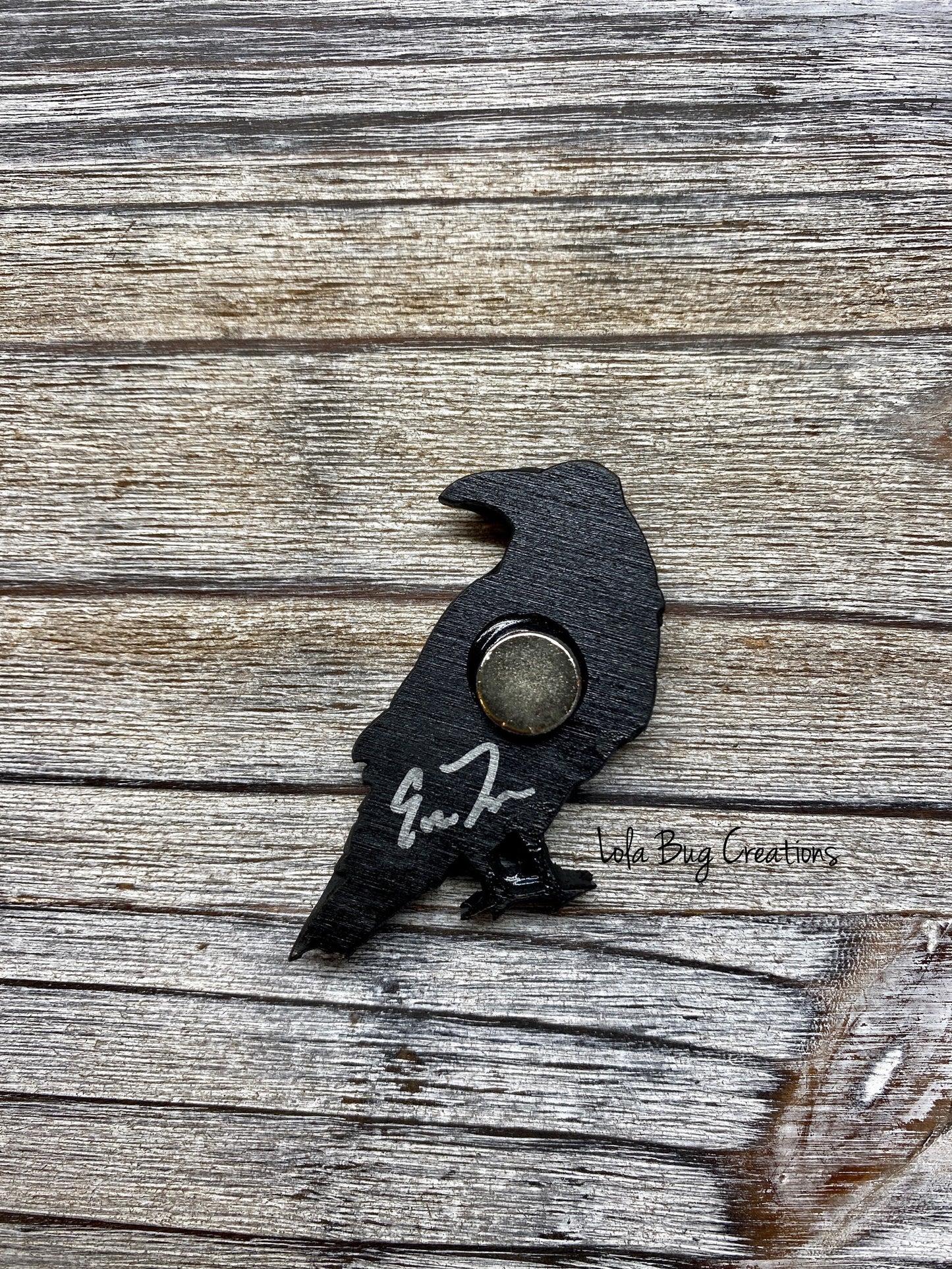 Mini Raven -Glass Mosaic Magnet