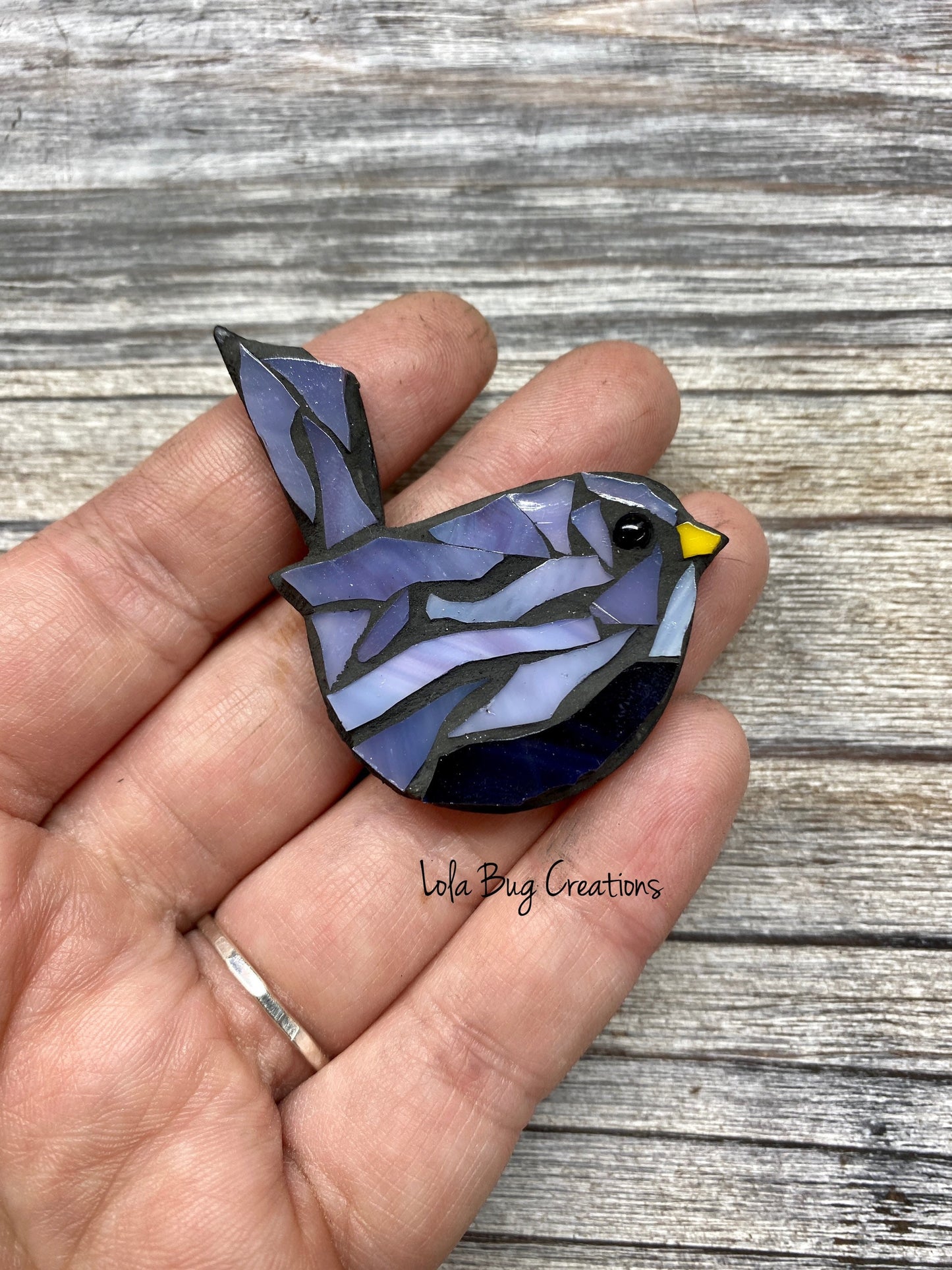 Mini Bird -Glass Mosaic Magnet