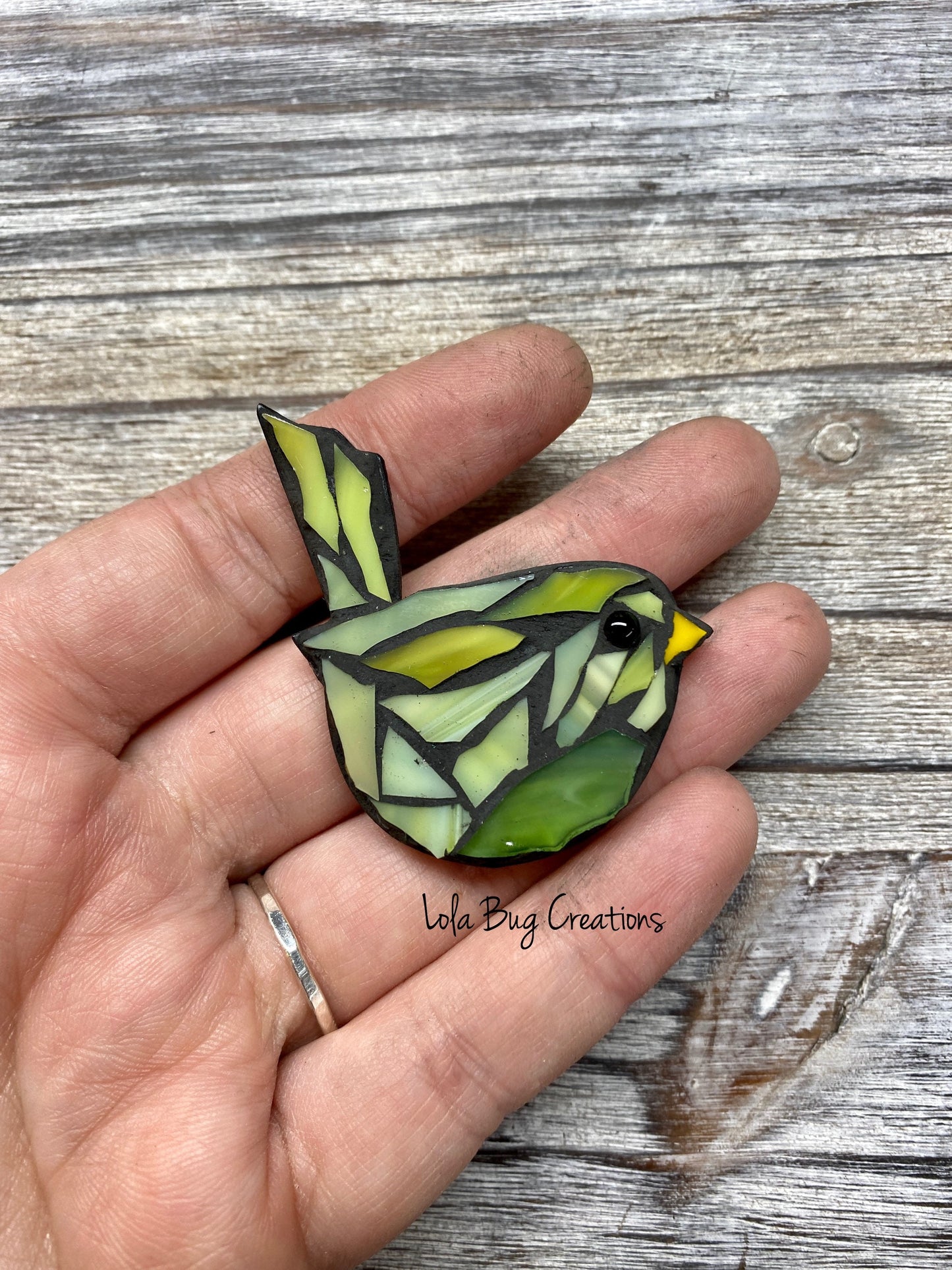 Mini Bird -Glass Mosaic Magnet