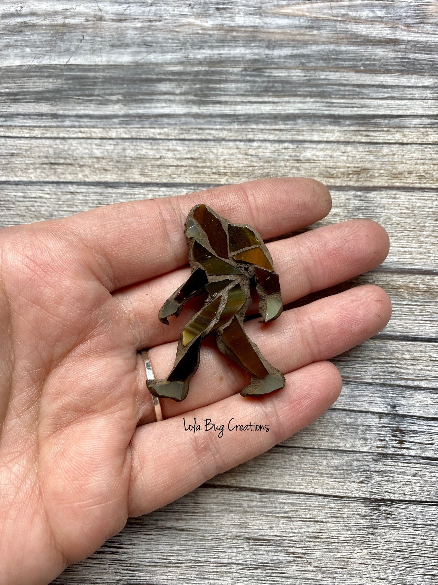 Mini Sasquatch Big Foot -Glass Mosaic Magnet
