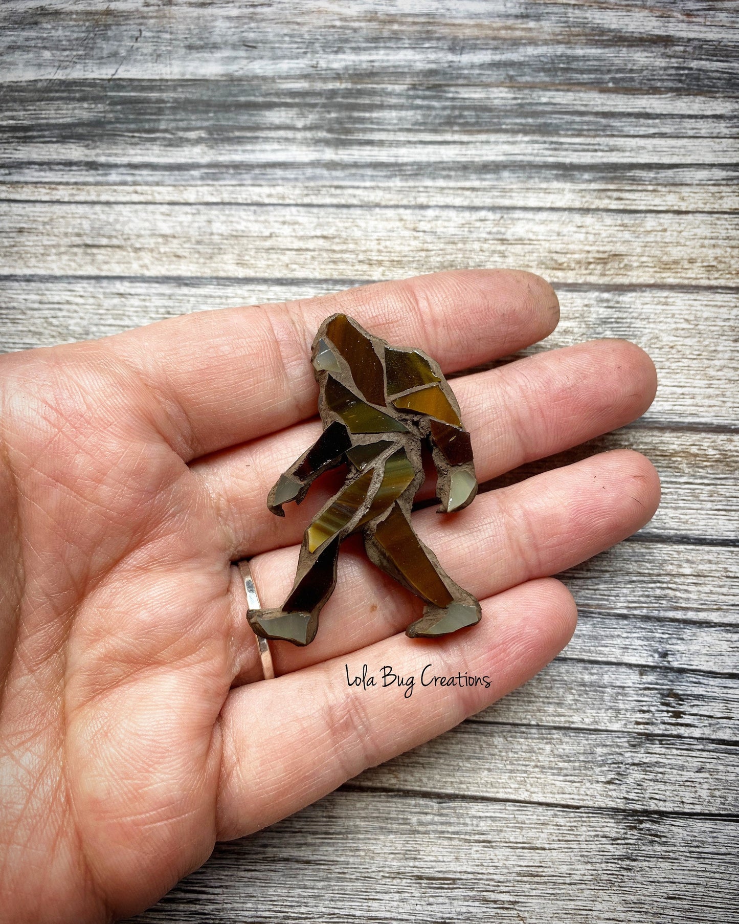 Mini Sasquatch Big Foot -Glass Mosaic Magnet