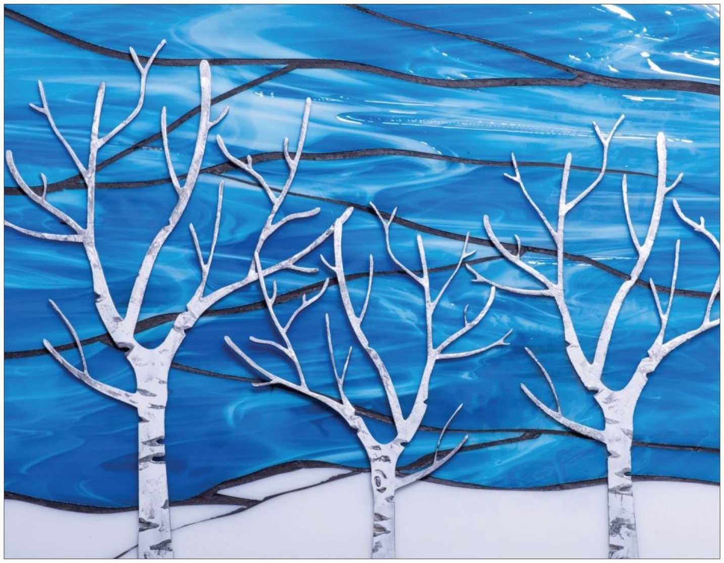 Winter Birch- Birch Tree Mosaic Print