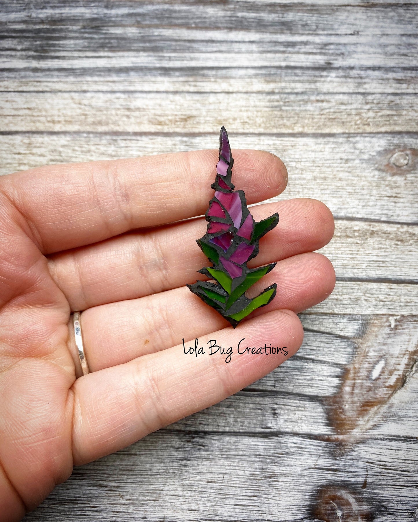 Mini Fireweed -Glass Mosaic Magnet