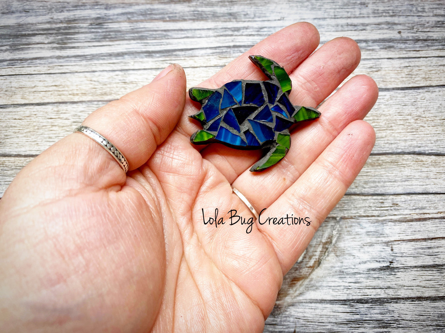 Mini Sea Turtle -Glass Mosaic Magnet