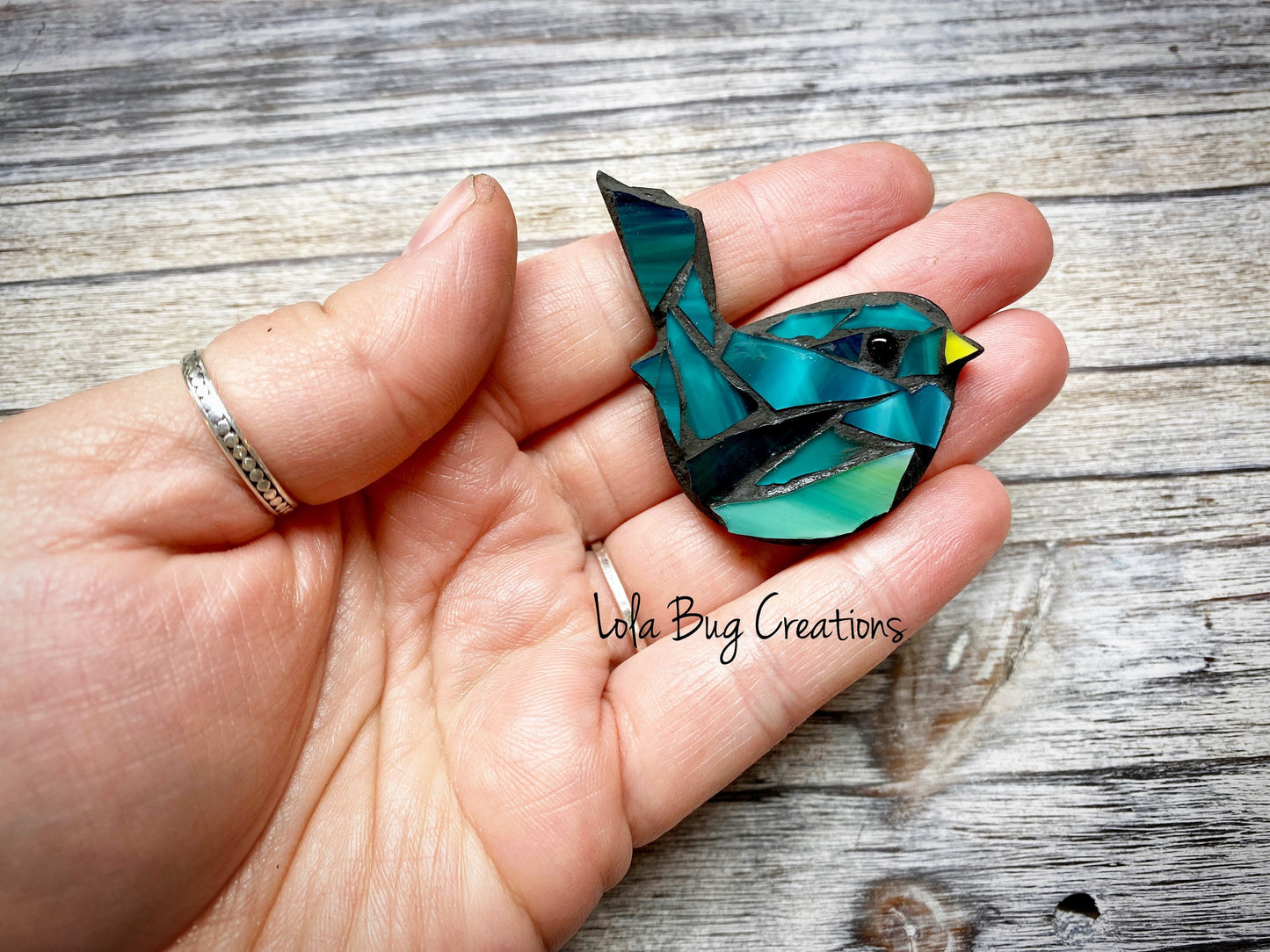 Mini Bird -Glass Mosaic Magnet