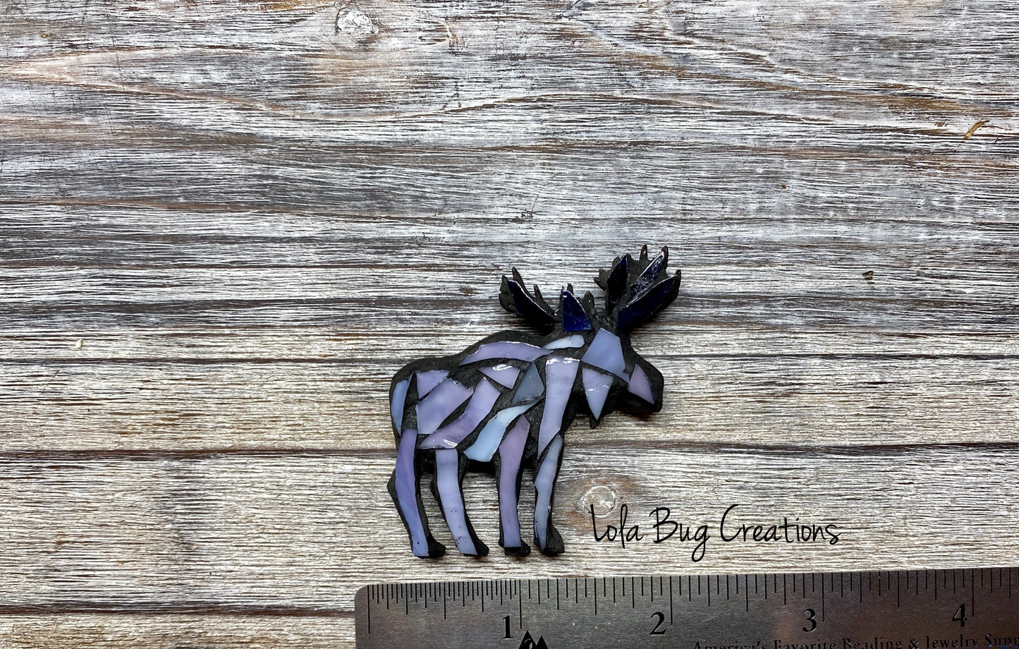 Mini Colorful Moose -Glass Mosaic Magnet