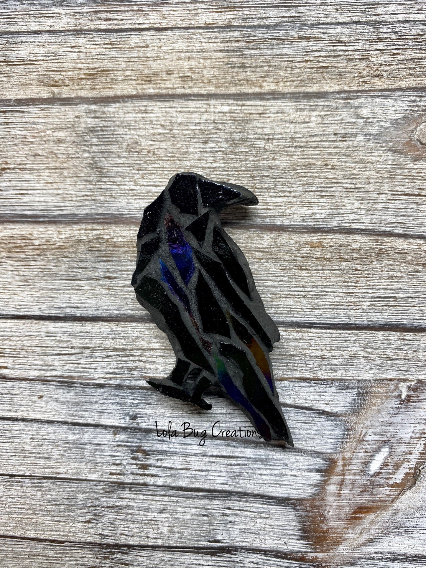 Mini Raven -Glass Mosaic Magnet