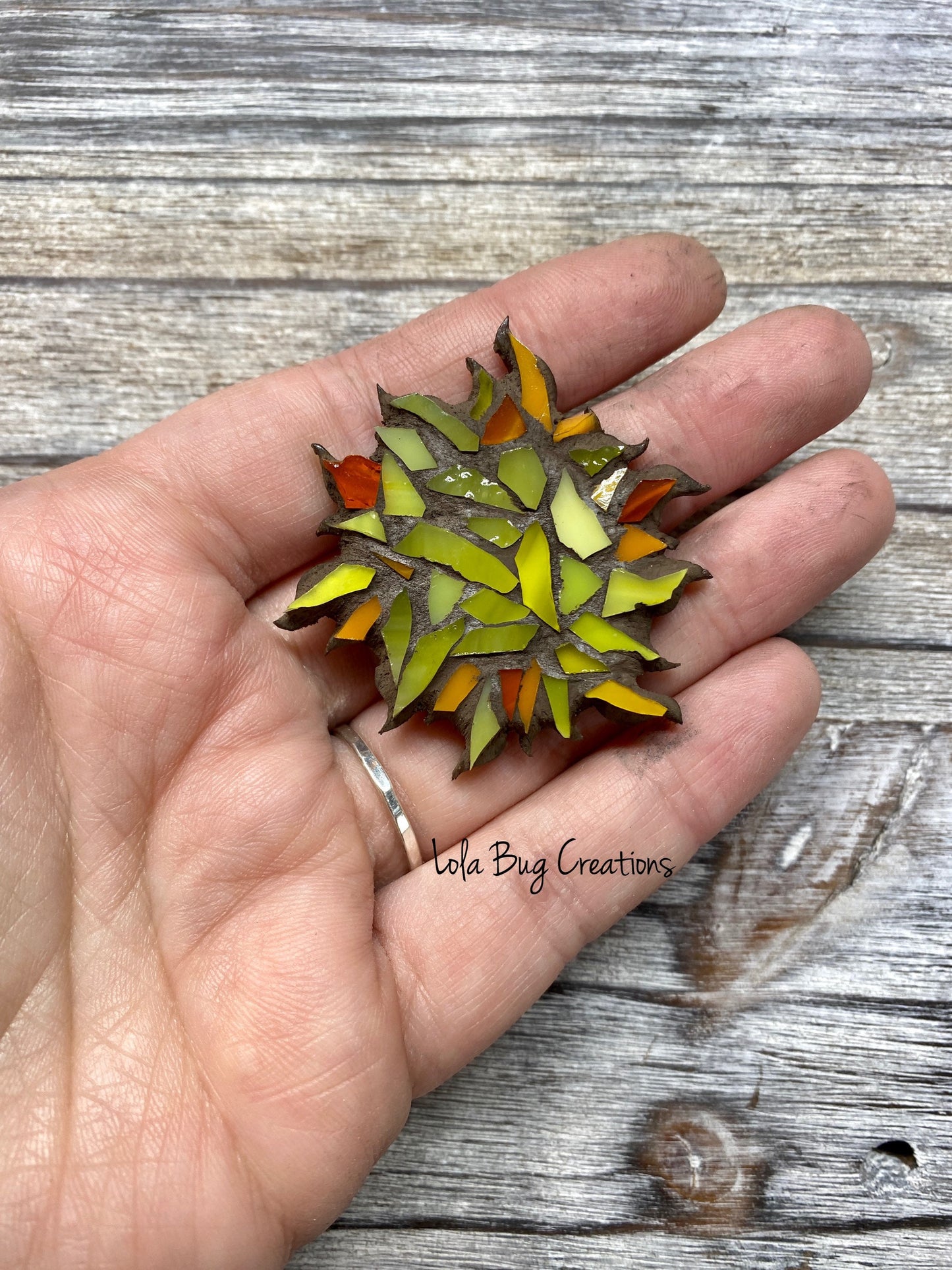 Mini Sun or Moon -Glass Mosaic Magnet